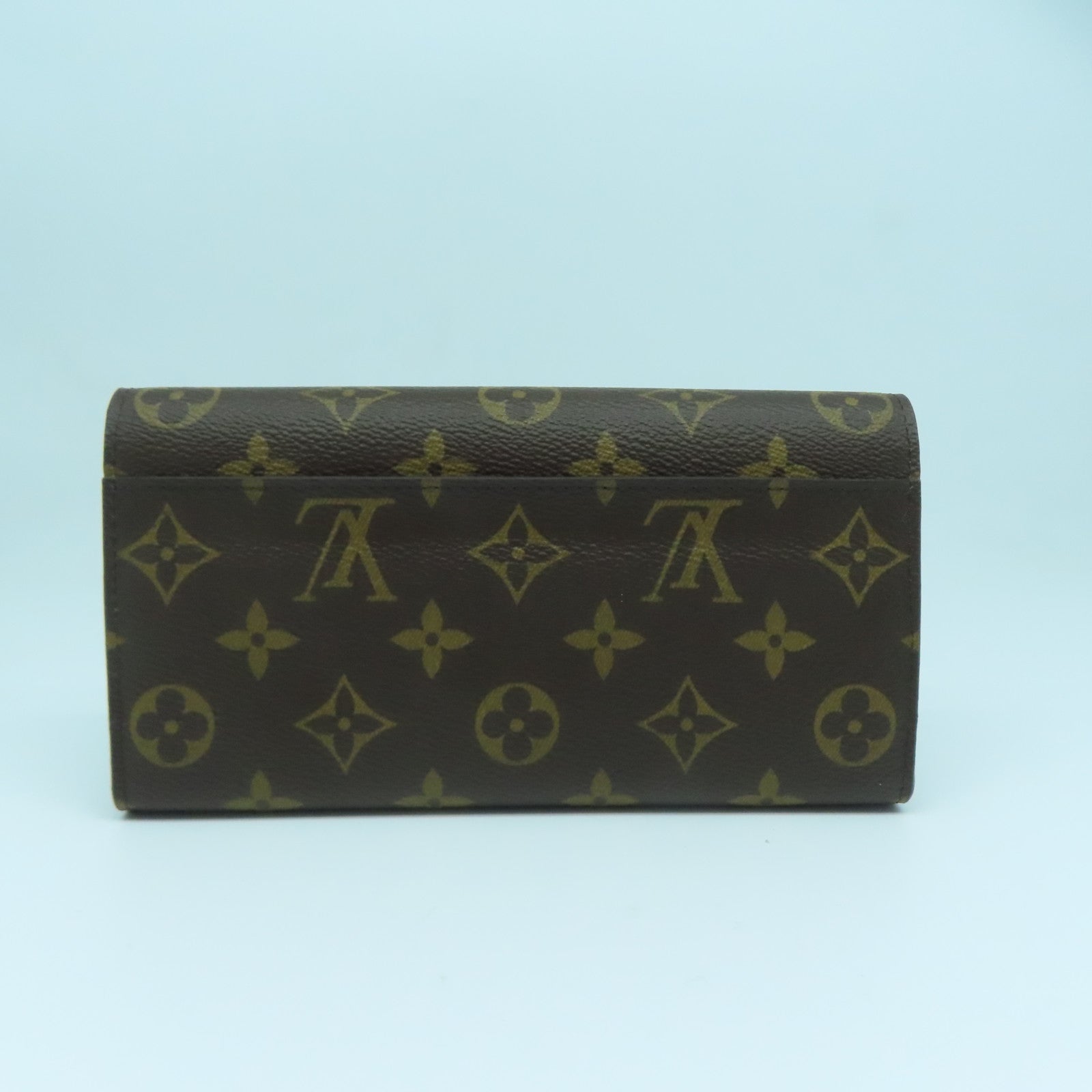 LOUIS VUITTON Monogram Sarah金扣長錢包棕色
