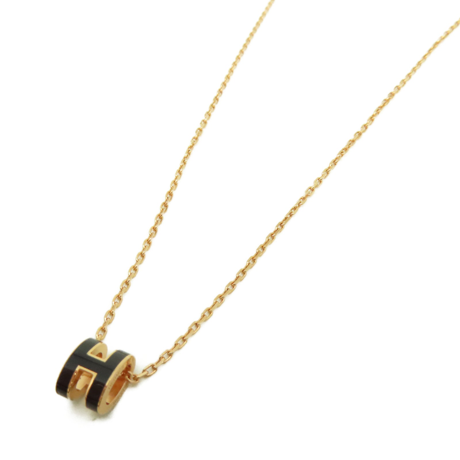 HERMES 金屬Mini Pop H Necklace項鍊黑色/金色