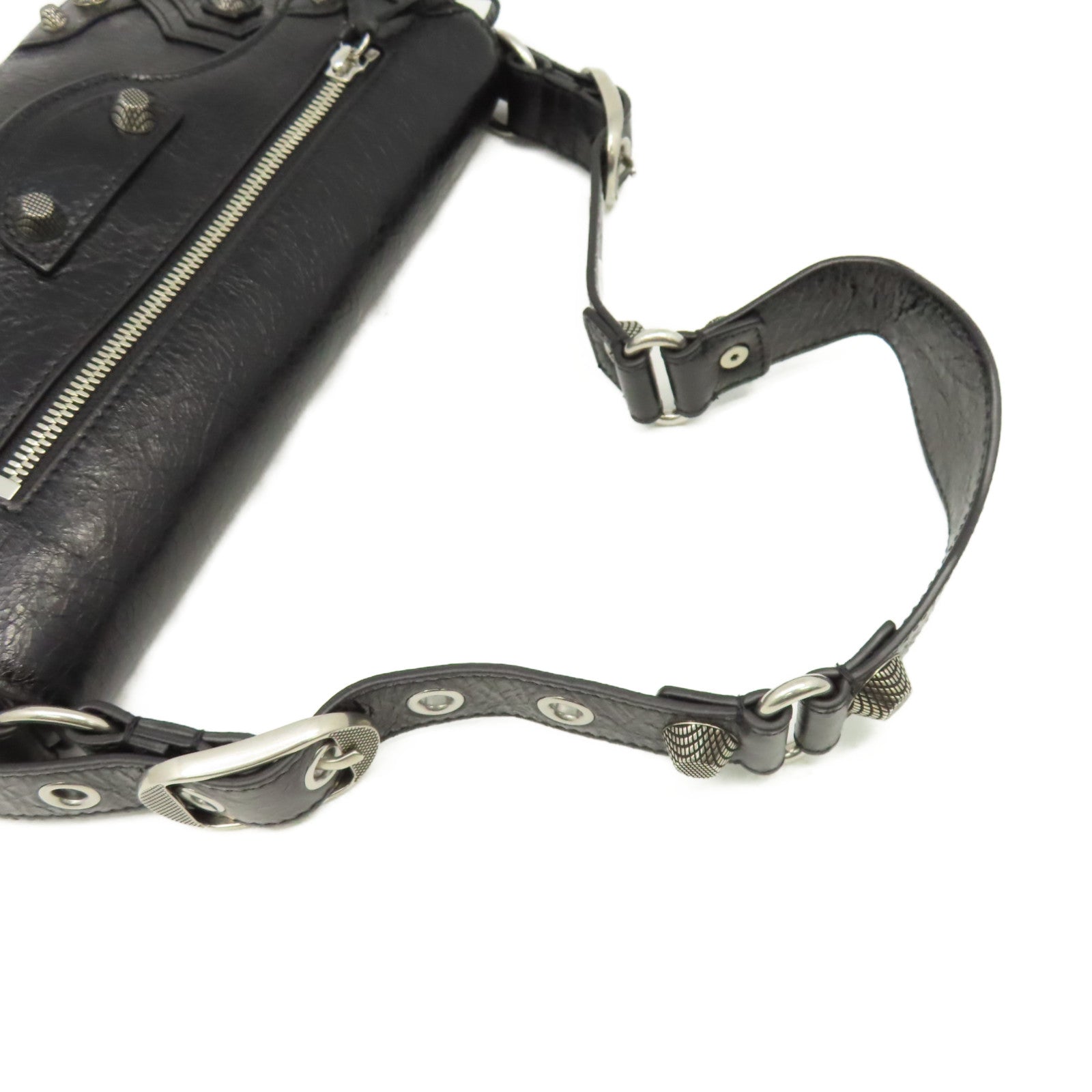 BALENCIAGA 牛皮皮革Le Cagole Small Sling Bag銀扣肩背袋黑色