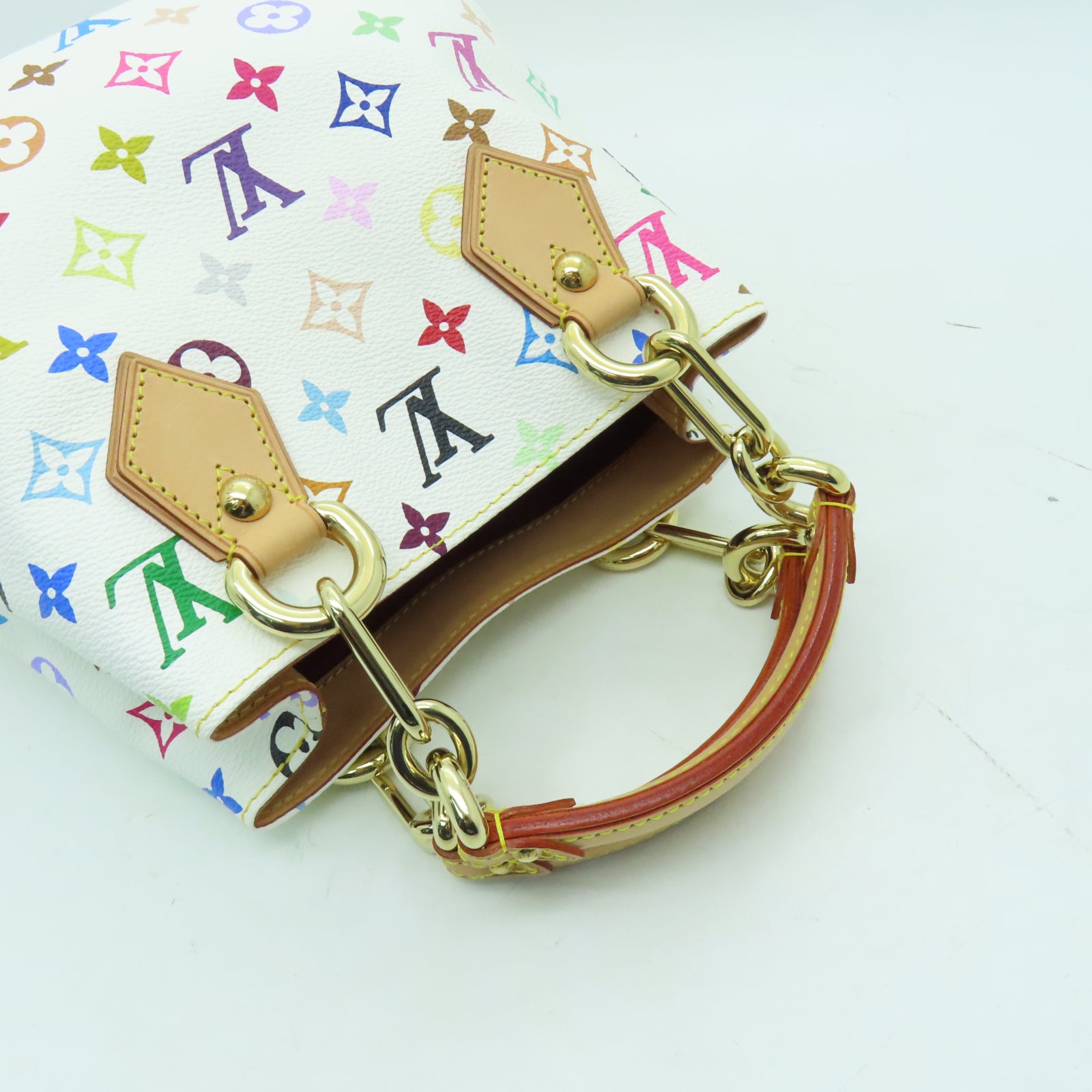 LOUIS VUITTON Monogram Multicolore Audra金扣手挽袋彩色