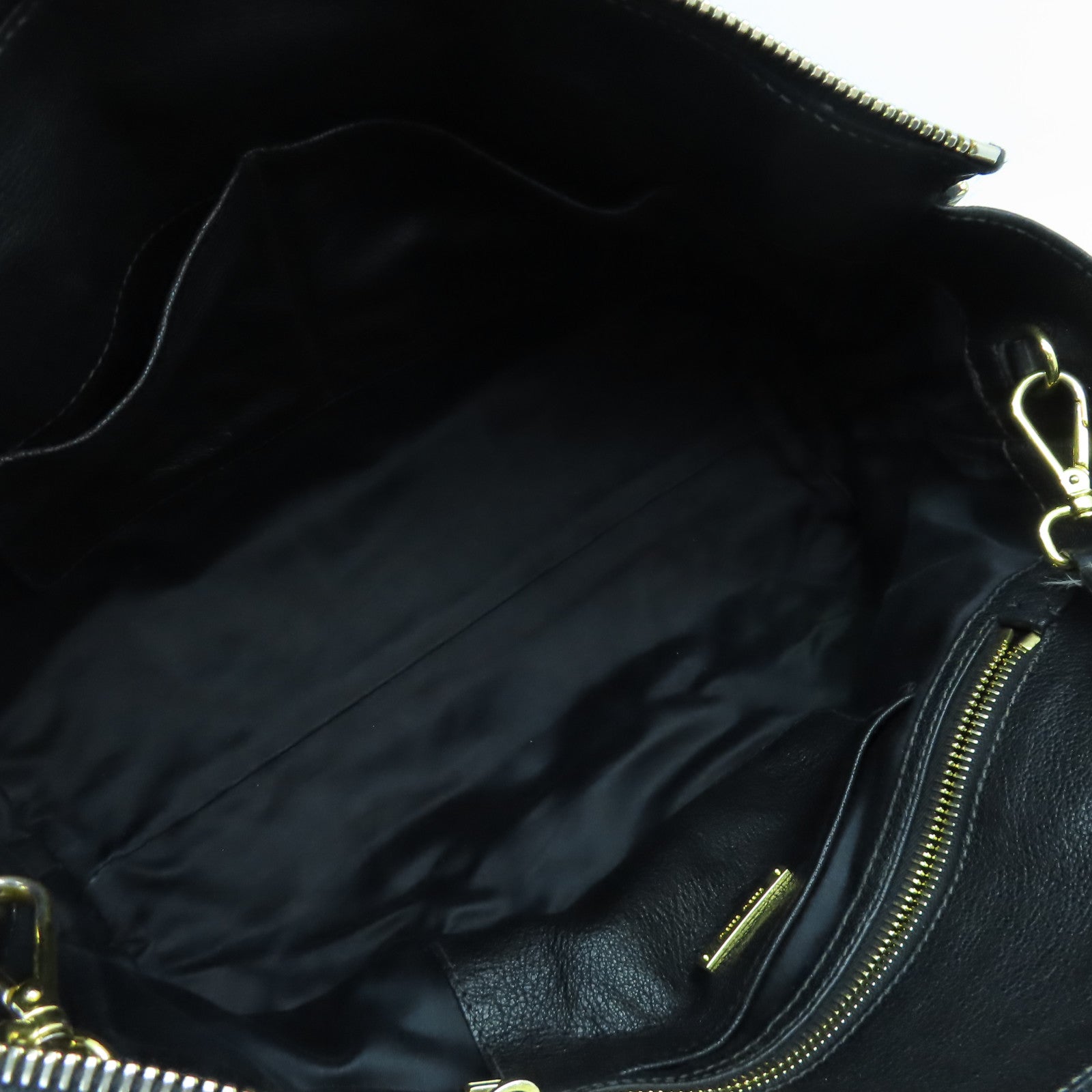 Miu Miu 牛皮皮革2 Way Shoulder金扣手挽肩背兩用袋黑色
