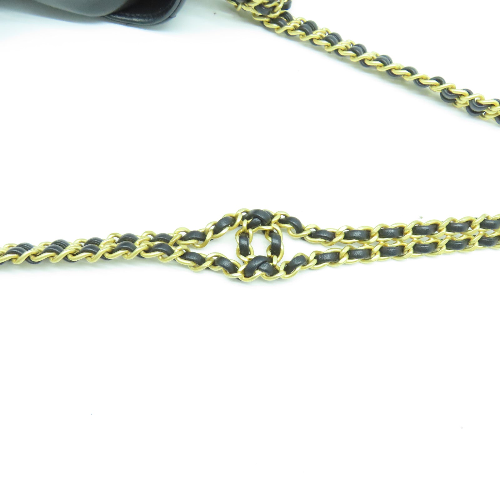 CHANEL 菱格羊皮皮革Backpack金扣背包黑色