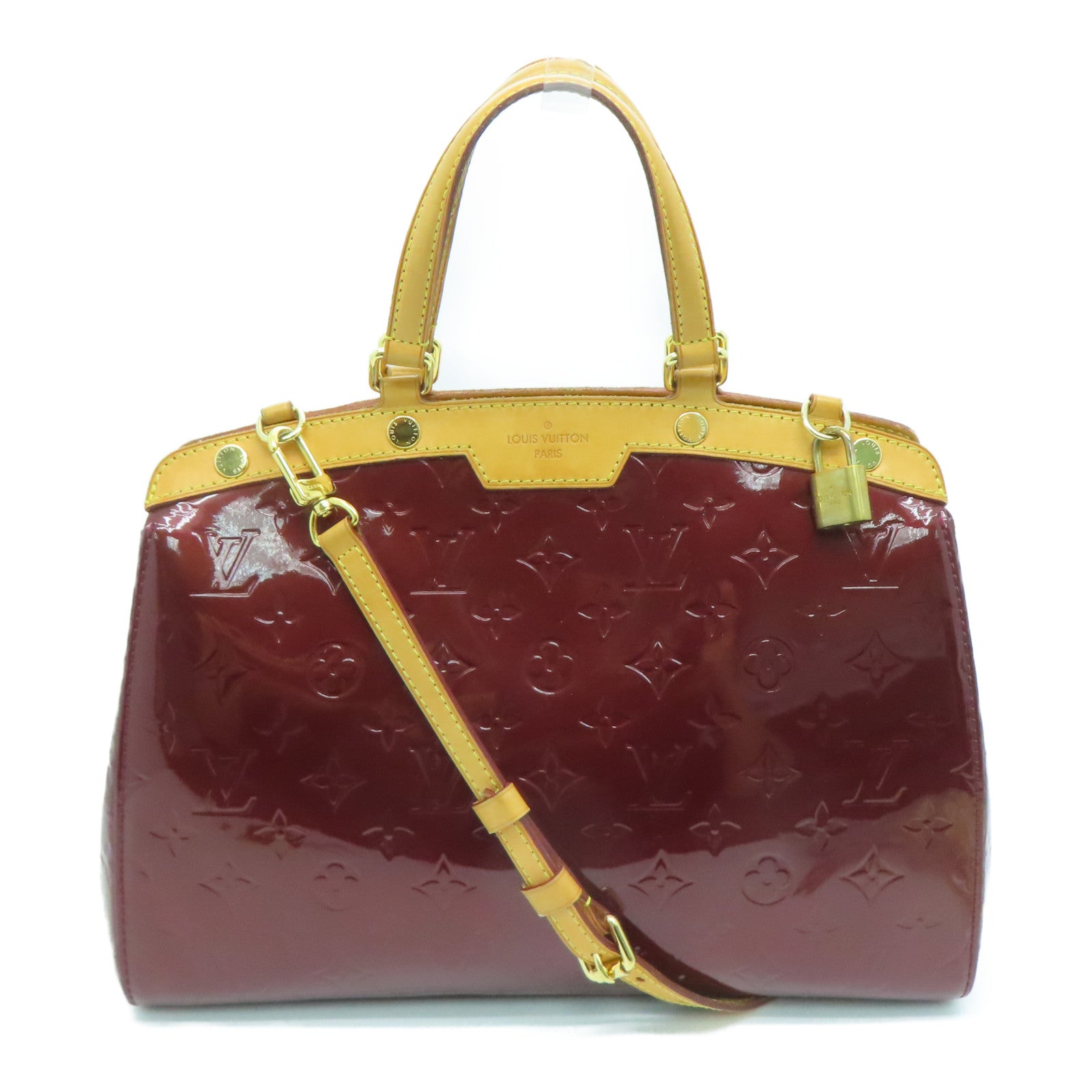 LOUIS VUITTON Monogram Vernis Blair MM金扣手挽肩背两用袋紫色