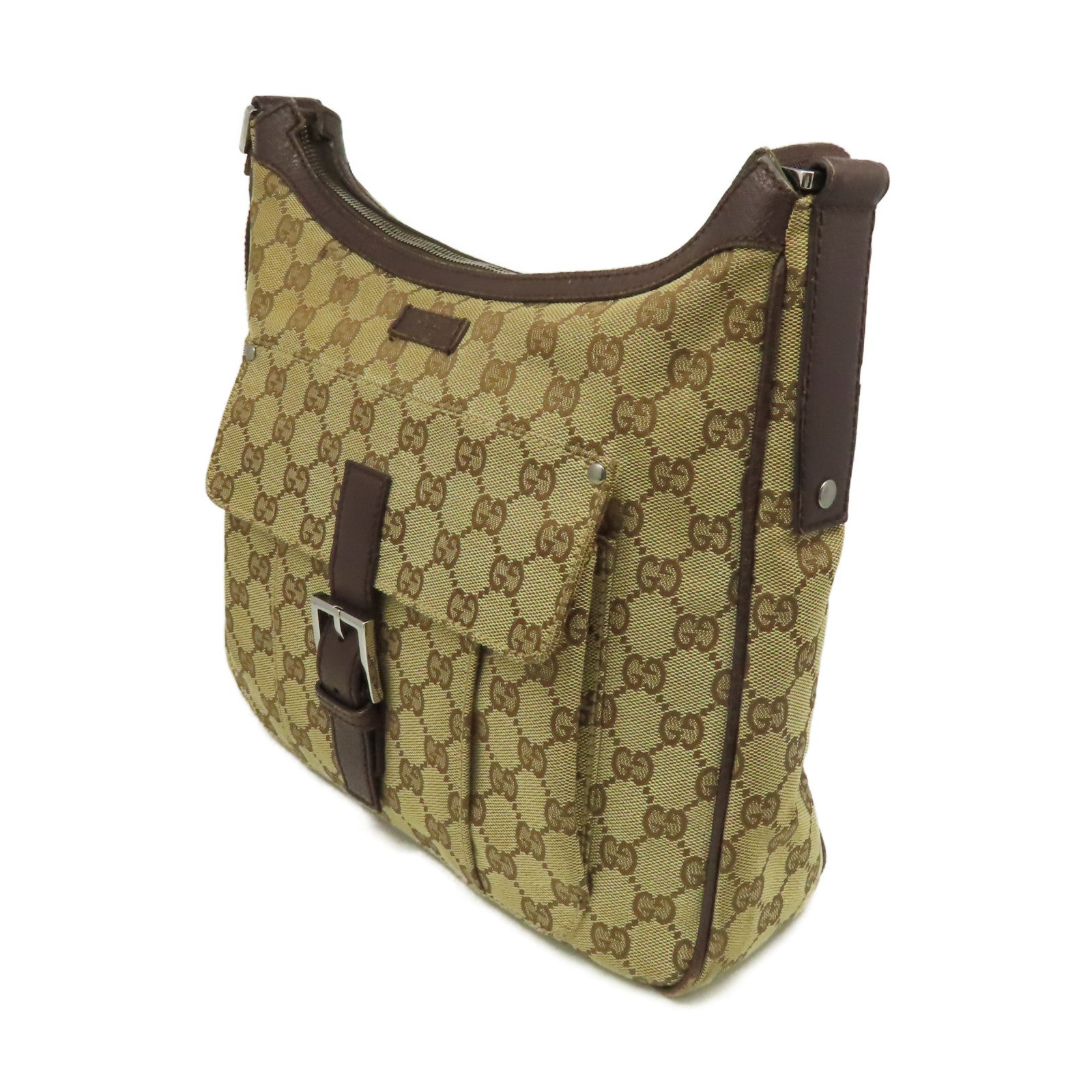 GUCCI 【激減優惠】GG帆布Shoulder Bag肩背袋啡色