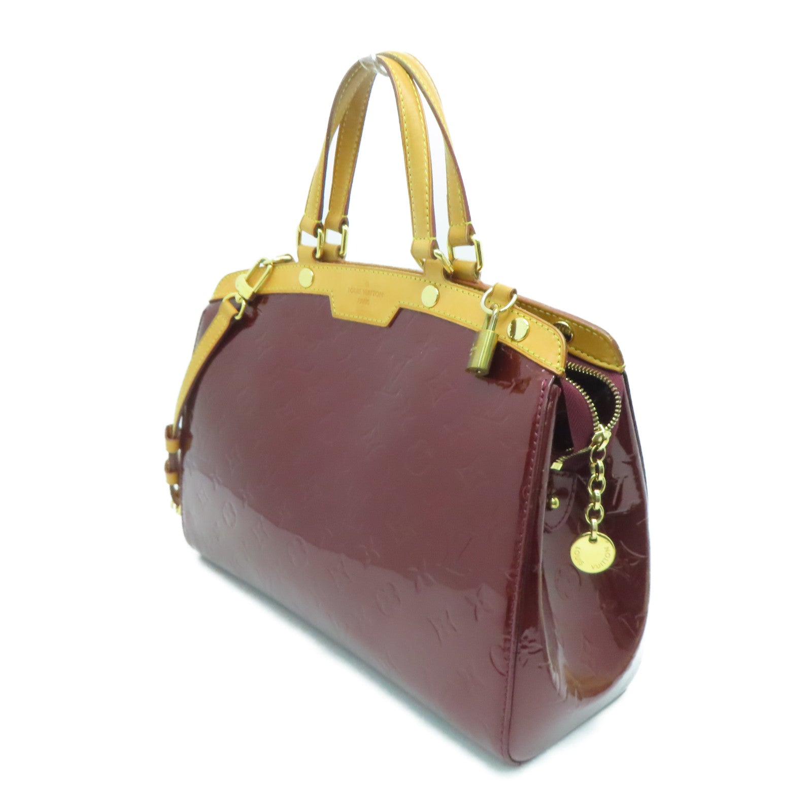 LOUIS VUITTON Monogram Vernis Blair MM金扣手挽肩背两用袋紫色