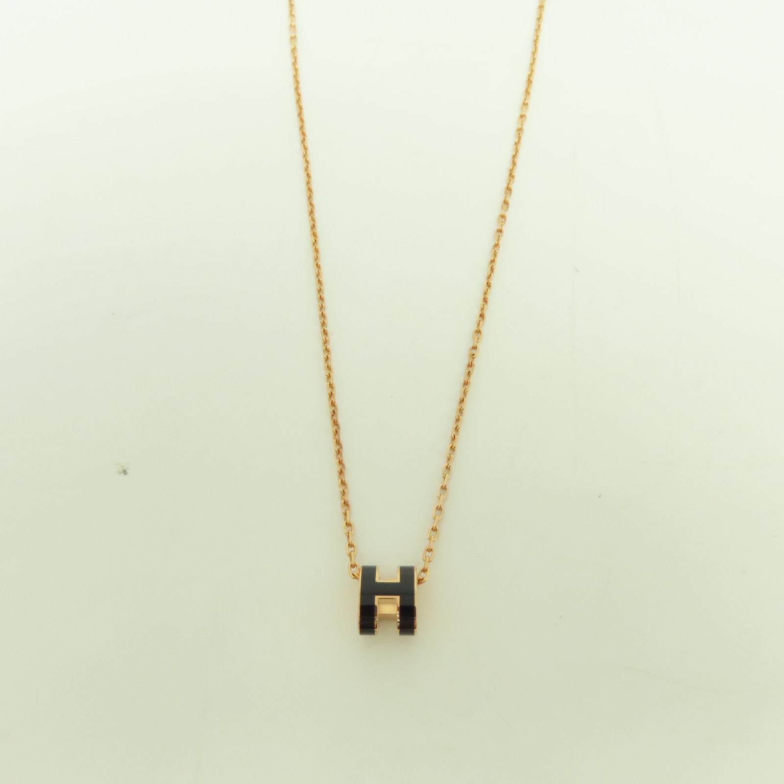 HERMES 金屬Mini Pop H Necklace項鍊黑色/金色