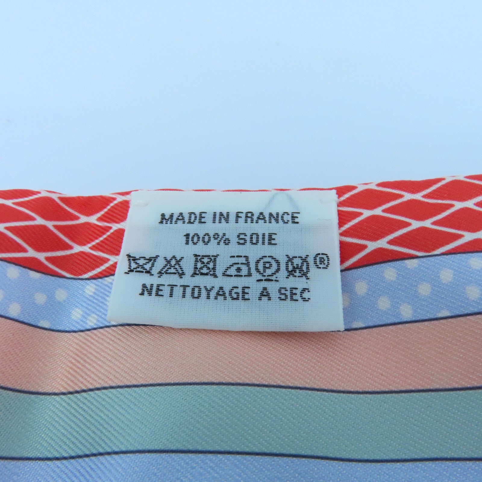 HERMES Silk Twilly Scarf Light Blue/Pink/Red