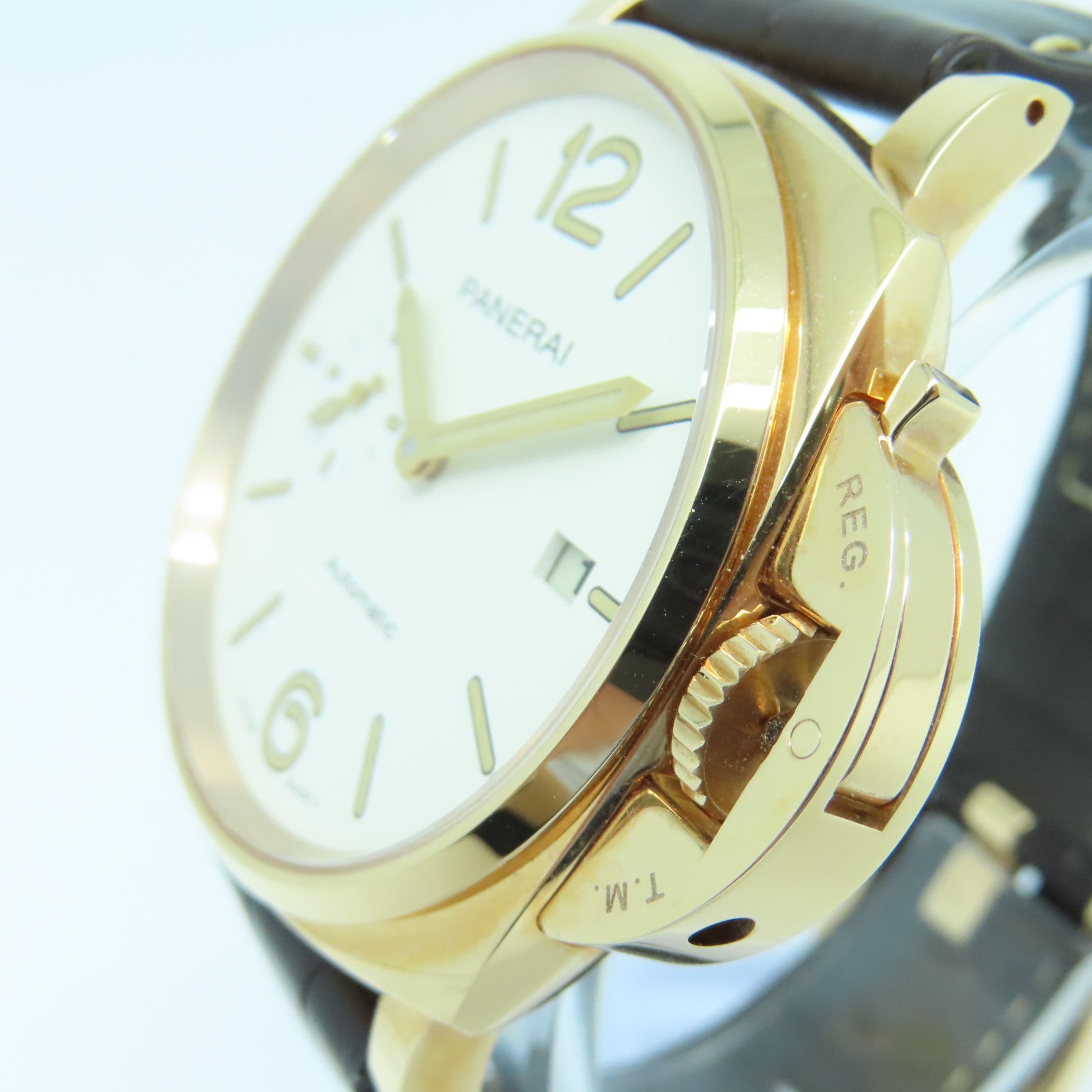 PANERAI Luminor Due 18K玫瑰金手錶自動機芯白色