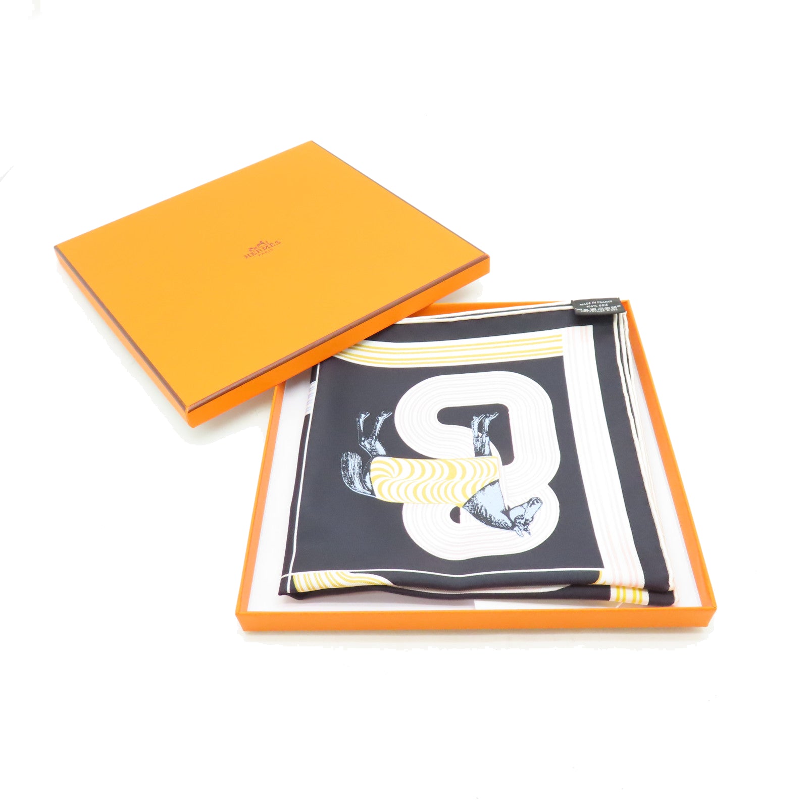 HERMES Silk Scarf Black
