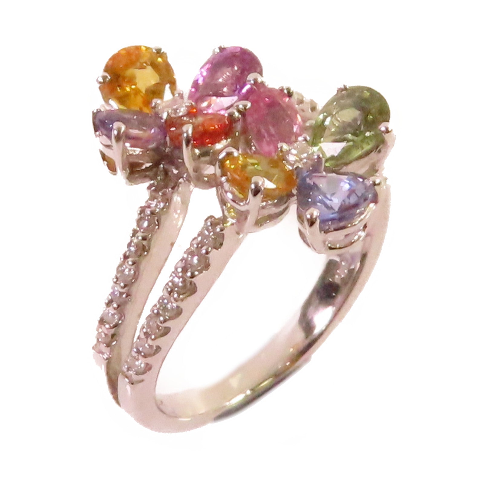 JEWELRY 18K白金/彩色寶石Color Stone Ring戒指US#5.5