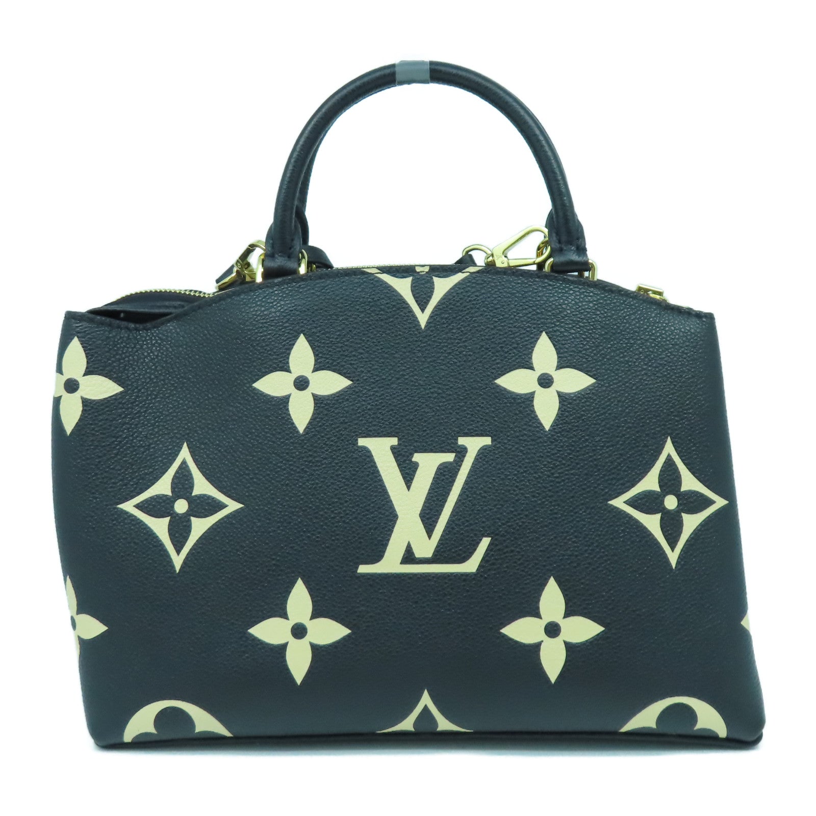 LOUIS VUITTON Monogram Empreinte Petit Palais金扣手挽肩背兩用袋黑色/米色