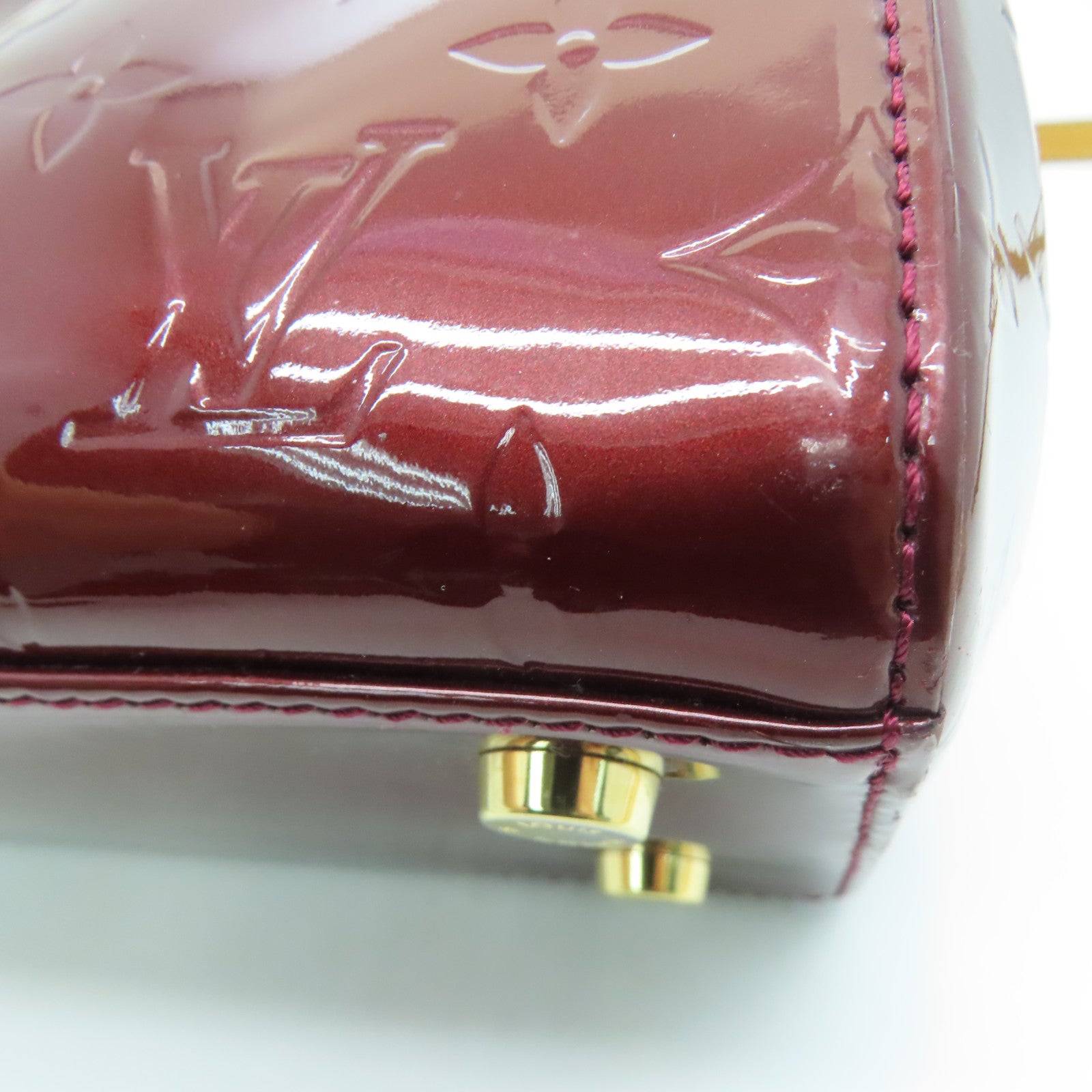 LOUIS VUITTON Monogram Vernis Blair MM金扣手挽肩背两用袋紫色
