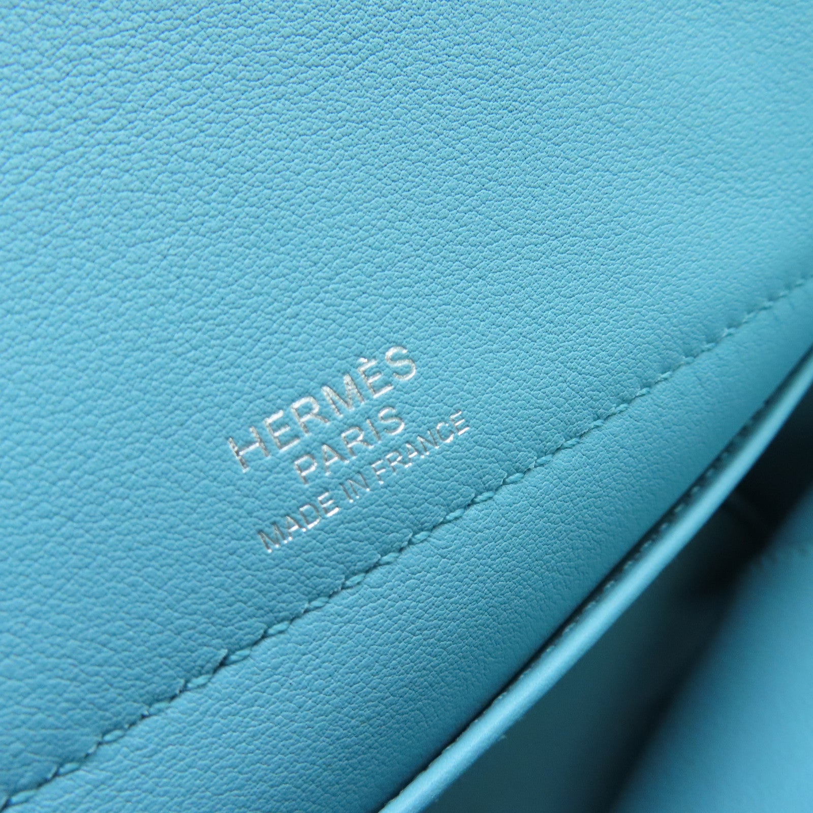 HERMES Swift皮革Bolide Secret銀扣手挽袋聖西爾藍色