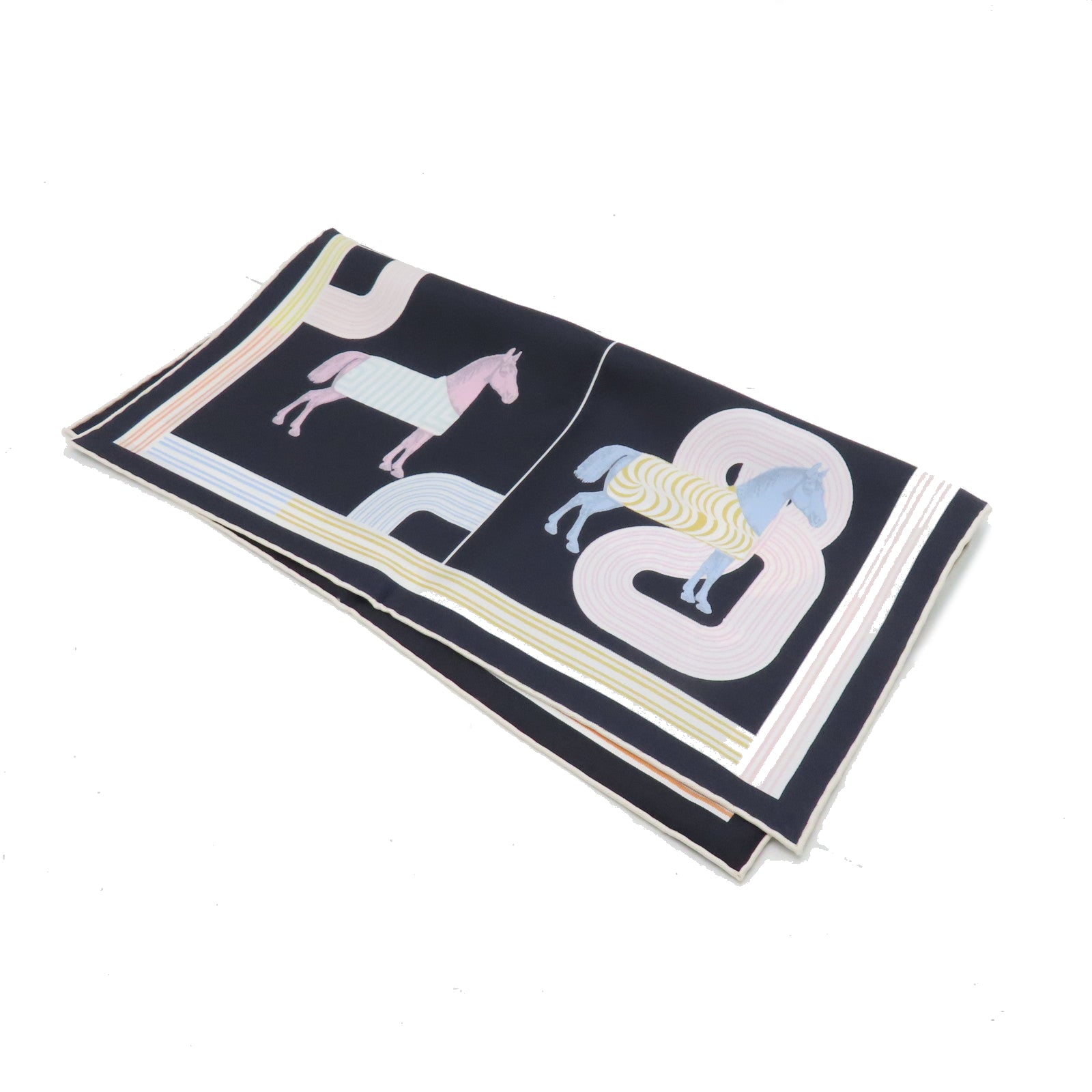 HERMES Silk Scarf Black