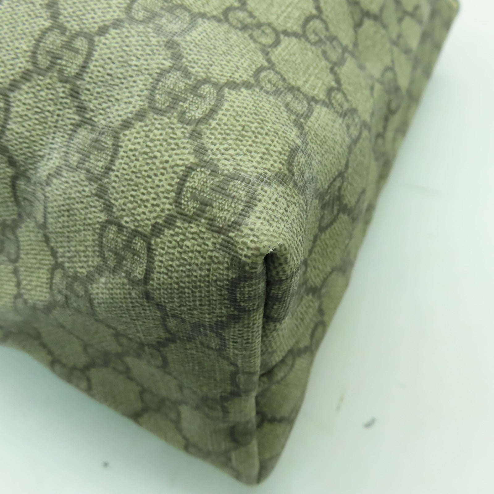 GUCCI 塗層帆布Tote Bag金扣手挽袋棕色