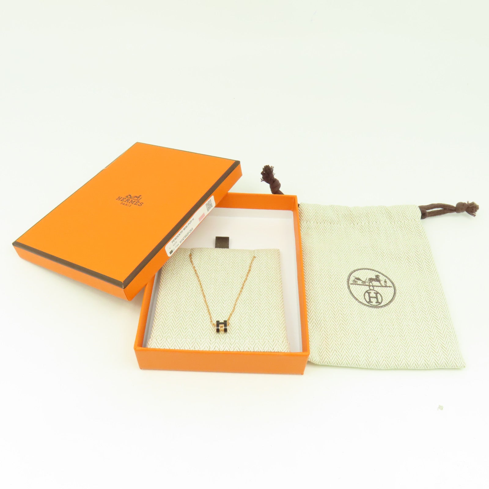 HERMES 金屬Mini Pop H Necklace項鍊黑色/金色
