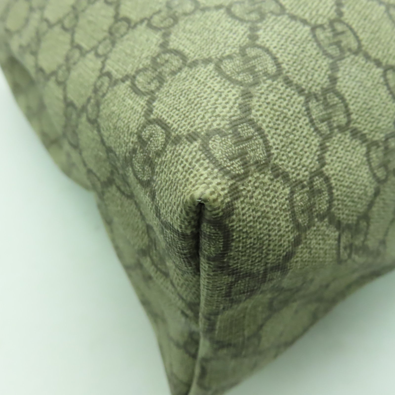 GUCCI 塗層帆布Tote Bag金扣手挽袋棕色