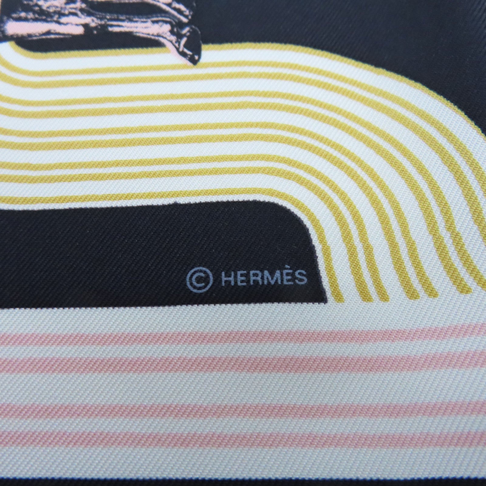 HERMES Silk Scarf Black