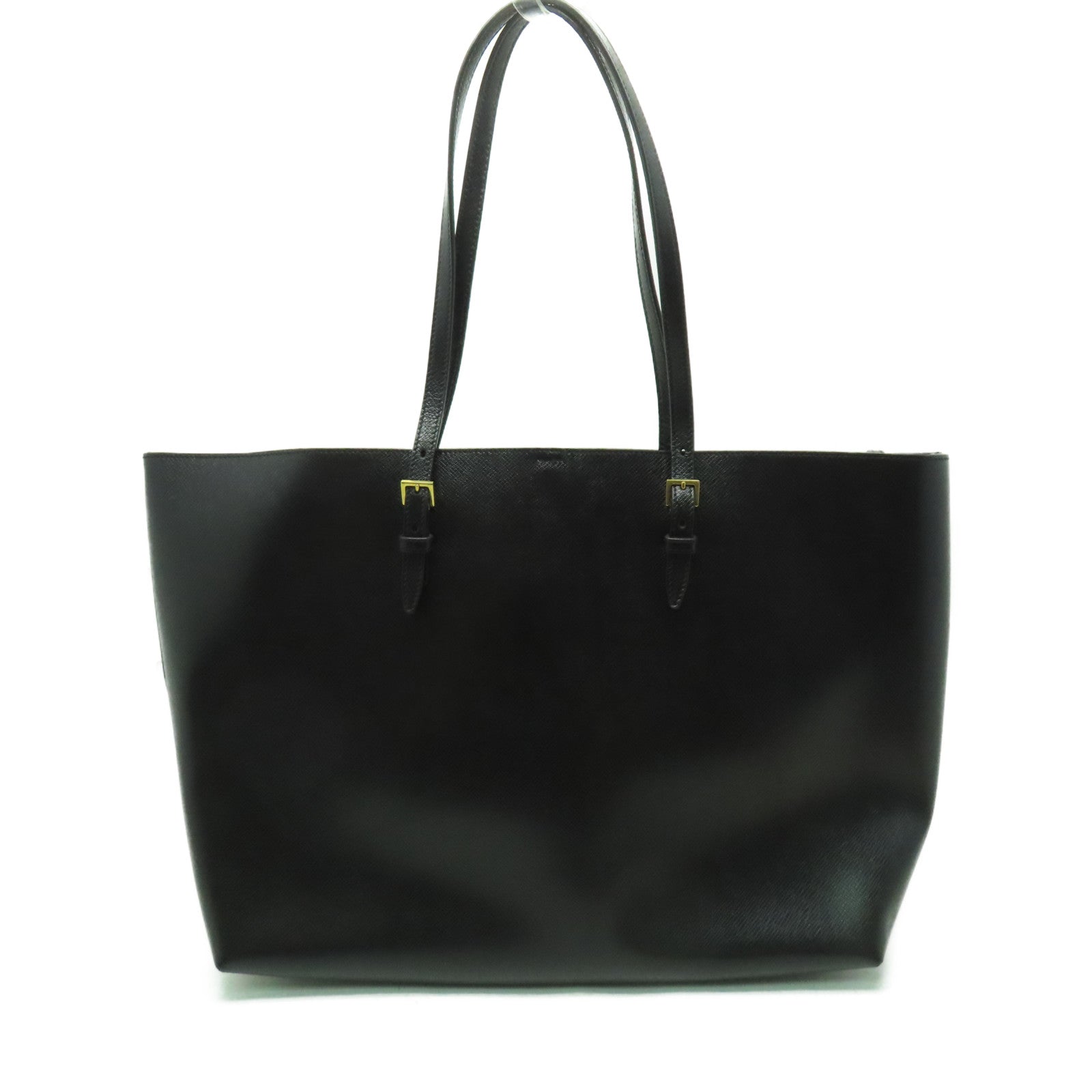 SAINT LAURENT 牛皮皮革Tote Bag金扣手挽袋黑色