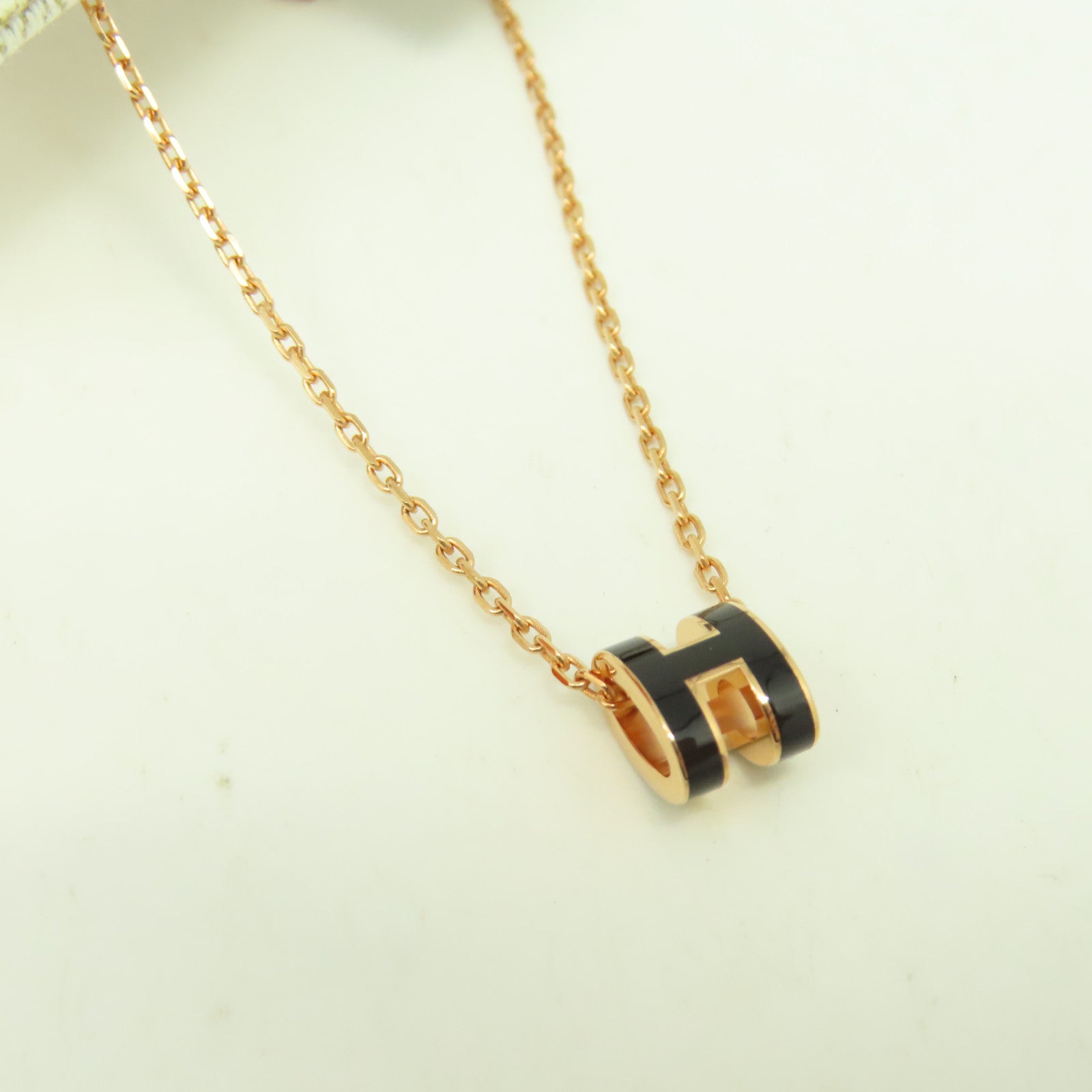 HERMES 金屬Mini Pop H Necklace項鍊黑色/金色
