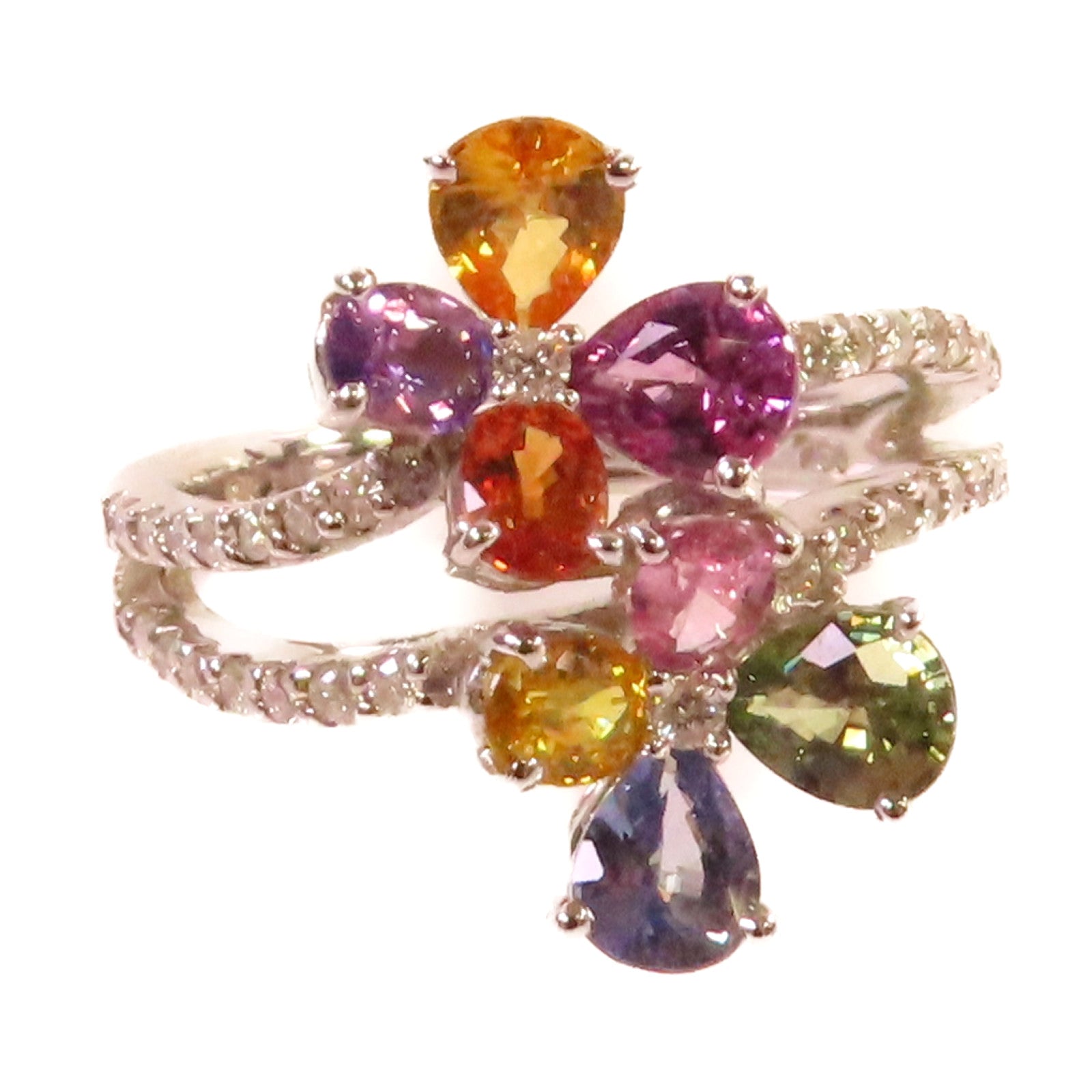 JEWELRY 18K白金/彩色寶石Color Stone Ring戒指US#5.5