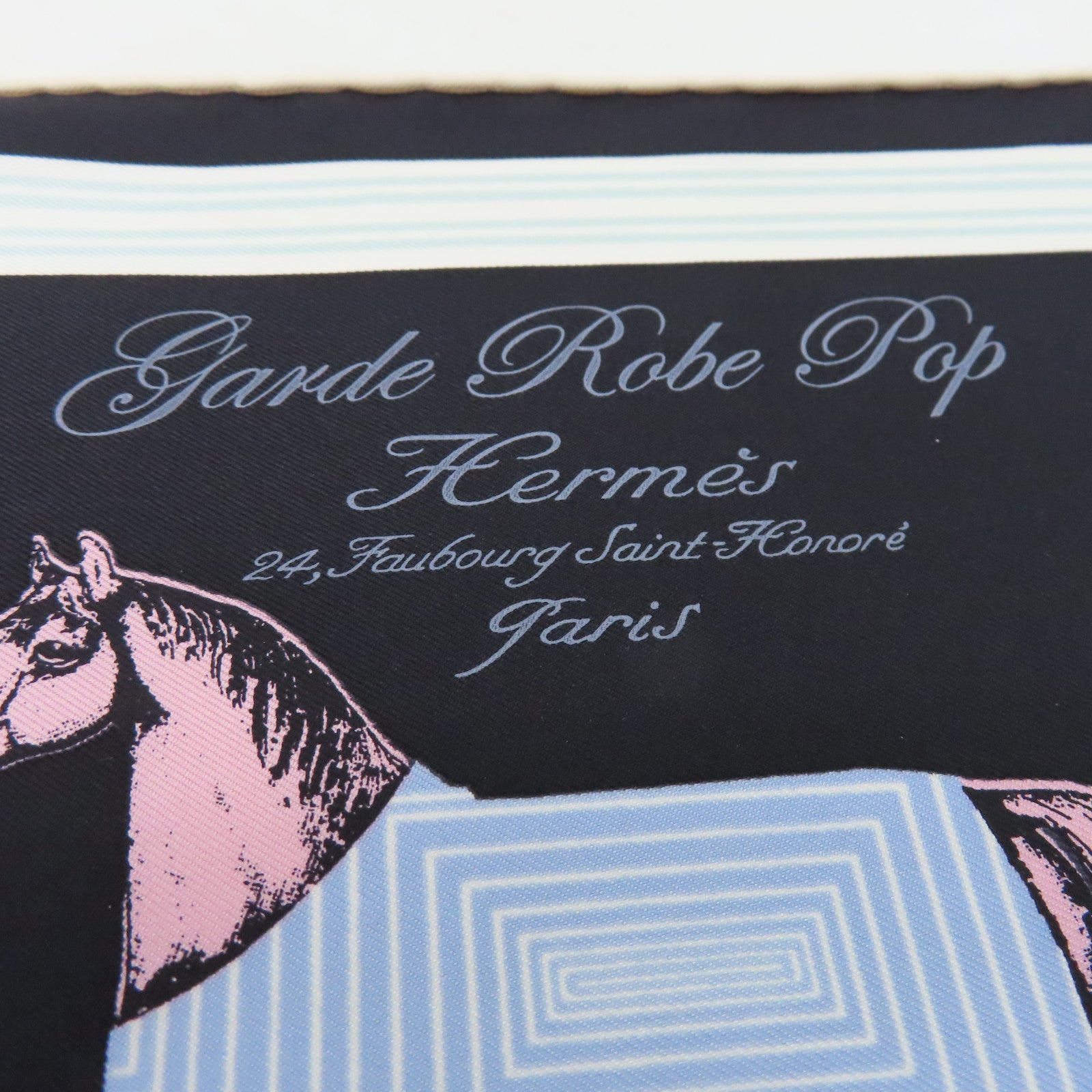 HERMES Silk Scarf Black
