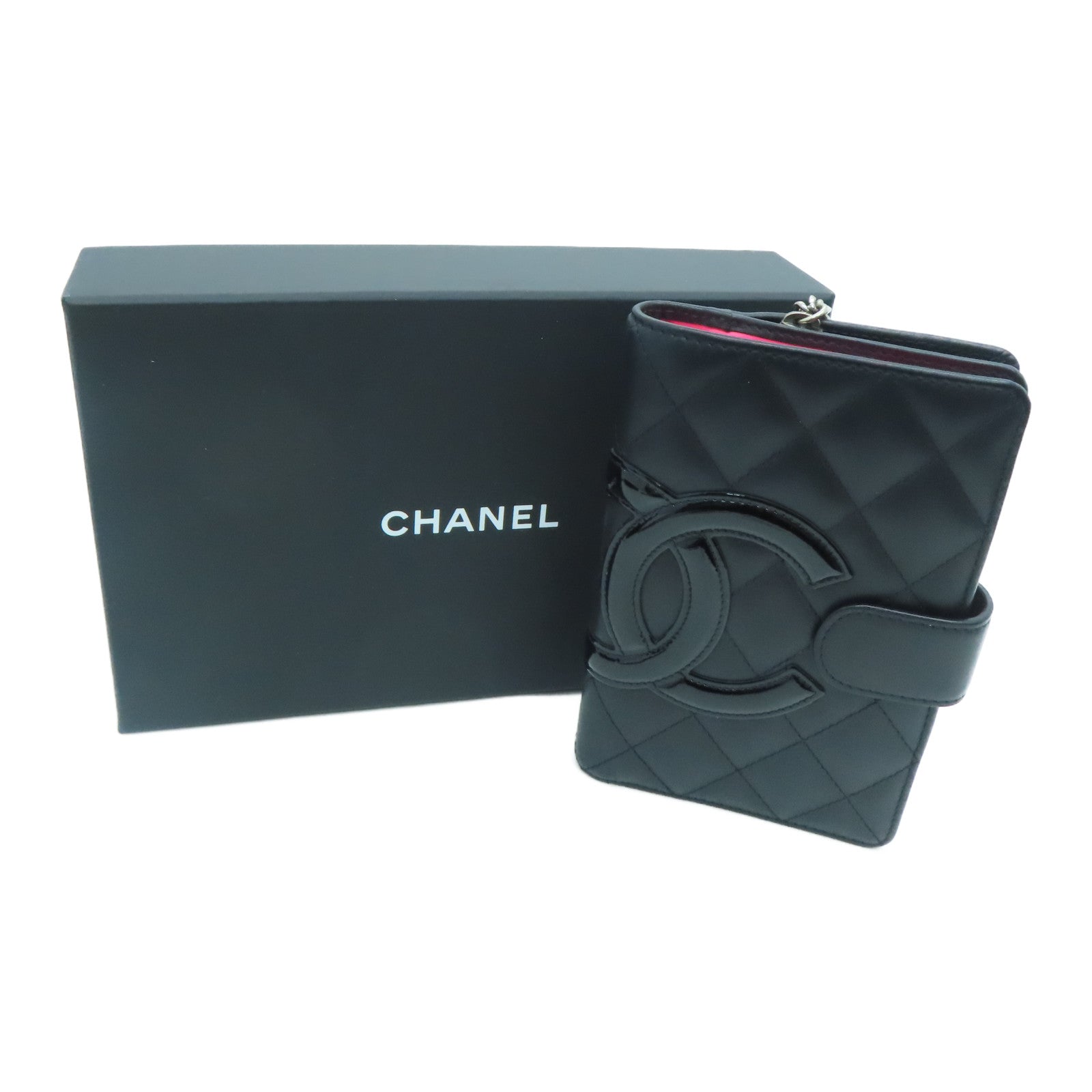 CHANEL 菱格牛皮皮革Combon Wallet钱包黑色