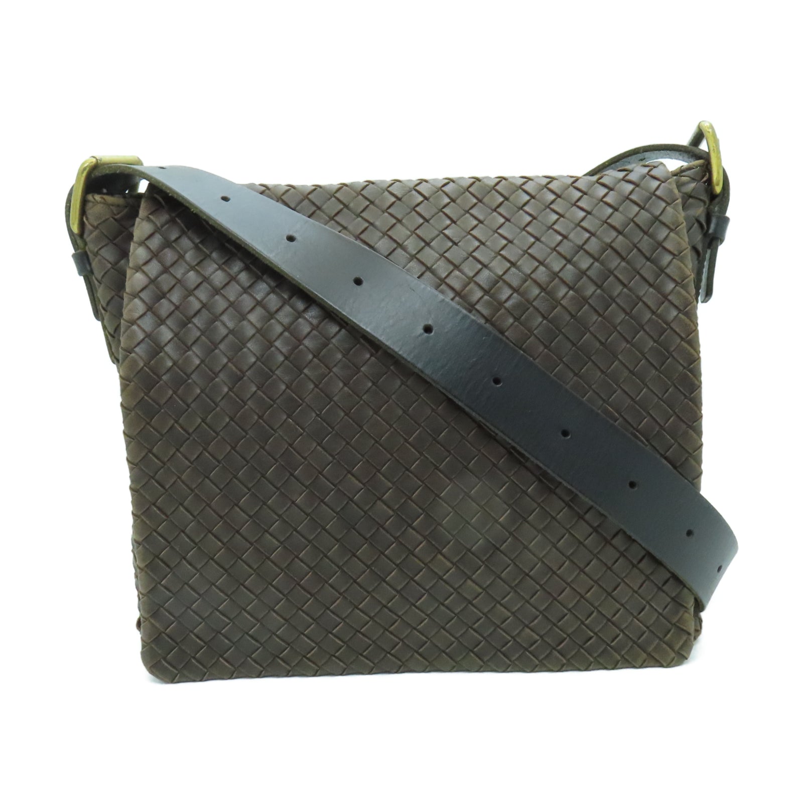 BOTTEGA VENETA 織紋羊皮皮革Shoulder Bag肩背袋棕色