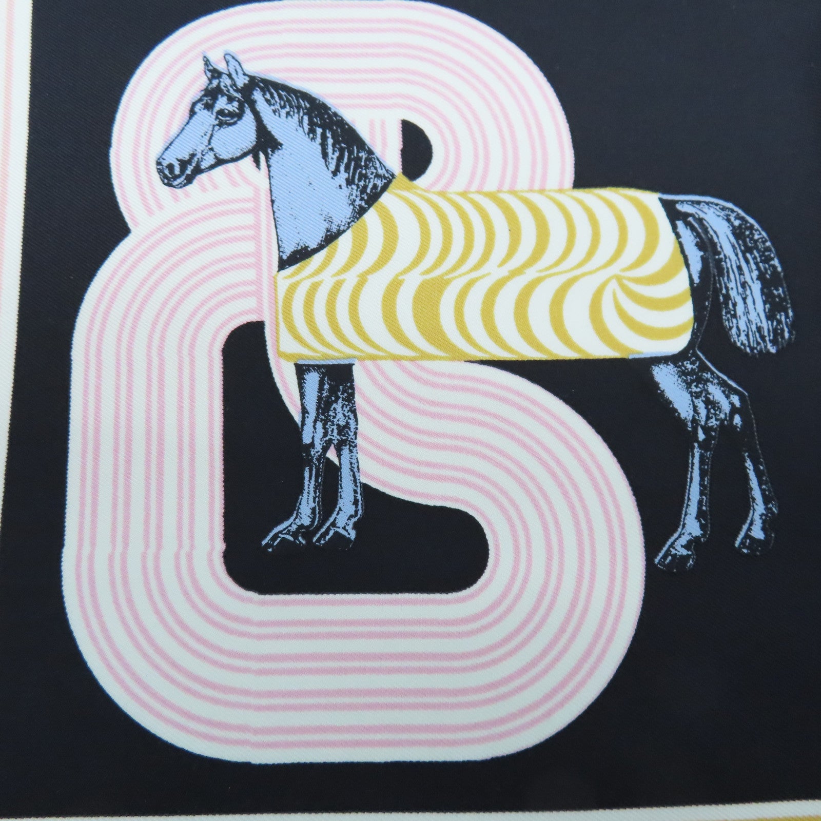 HERMES Silk Scarf Black