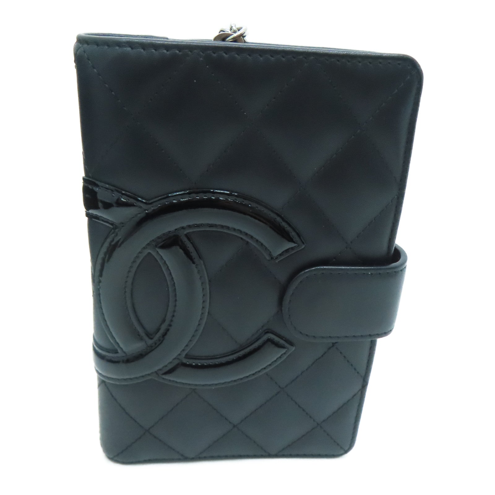 CHANEL 菱格牛皮皮革Combon Wallet钱包黑色
