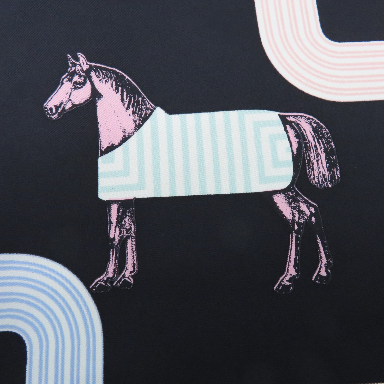 HERMES Silk Scarf Black