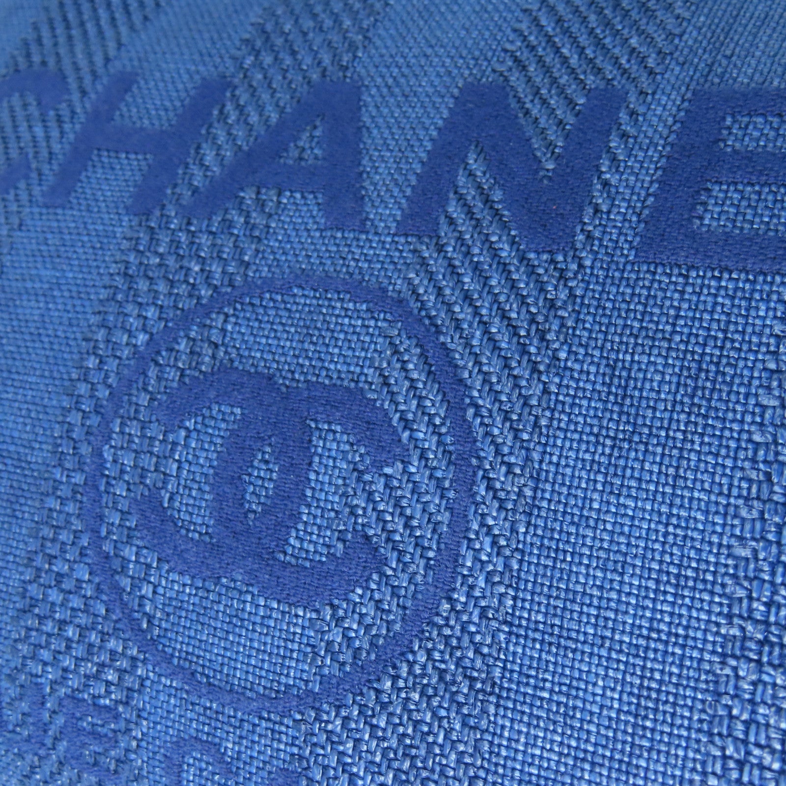 CHANEL 帆布Deauville Tote金扣鏈帶肩背袋藍色