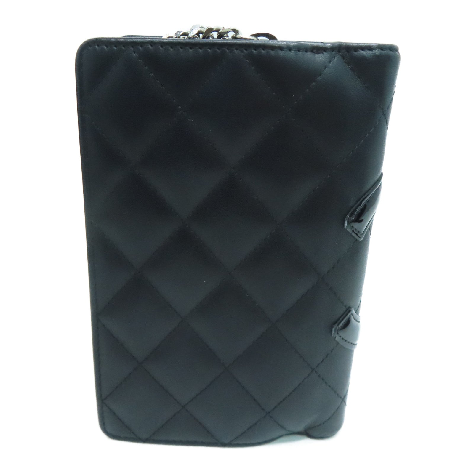 CHANEL 菱格牛皮皮革Combon Wallet钱包黑色