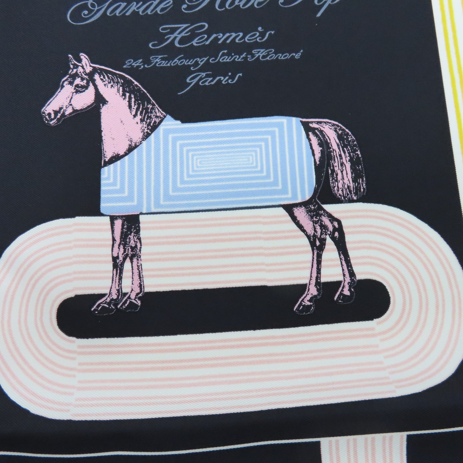 HERMES Silk Scarf Black