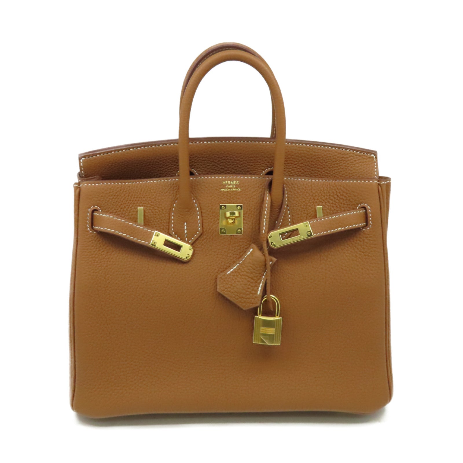 HERMES Togo皮革Birkin 25 Handbag金扣手挽袋Gold/經典駝色