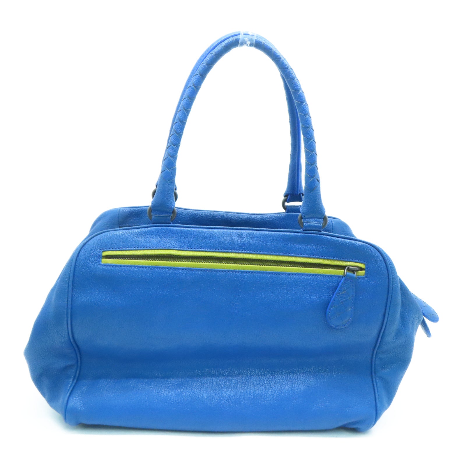 BOTTEGA VENETA 牛皮皮革Boston Bag手挽袋/肩背袋蓝色/黄色