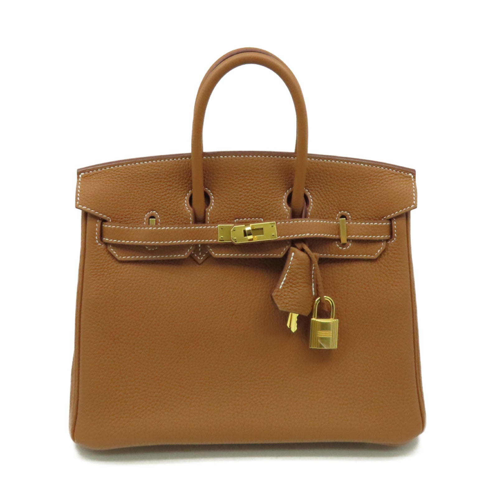 HERMES Togo皮革Birkin 25 Handbag金扣手挽袋Gold/經典駝色