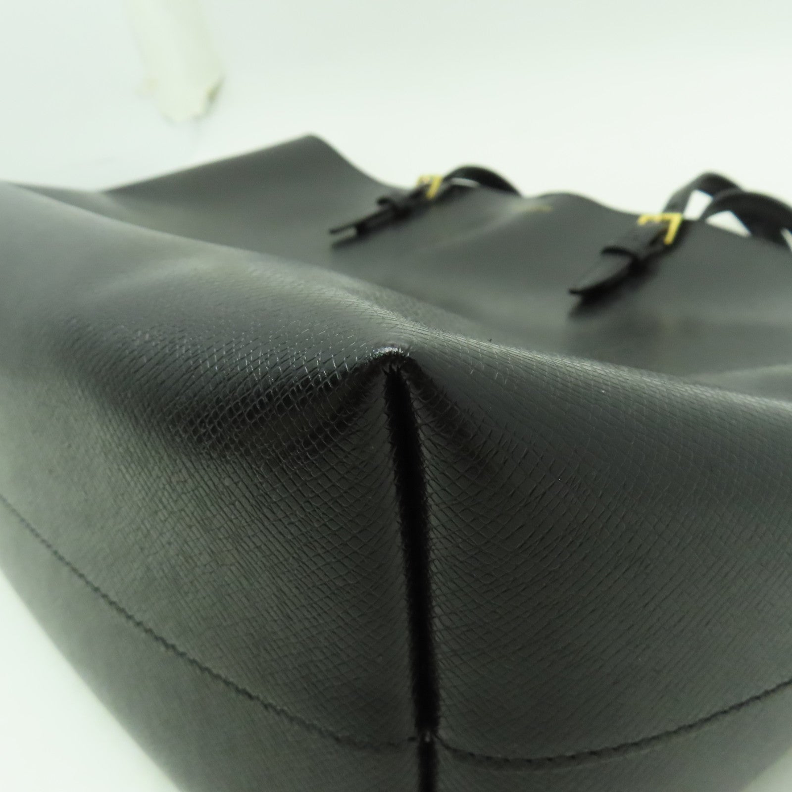 SAINT LAURENT 牛皮皮革Tote Bag金扣手挽袋黑色