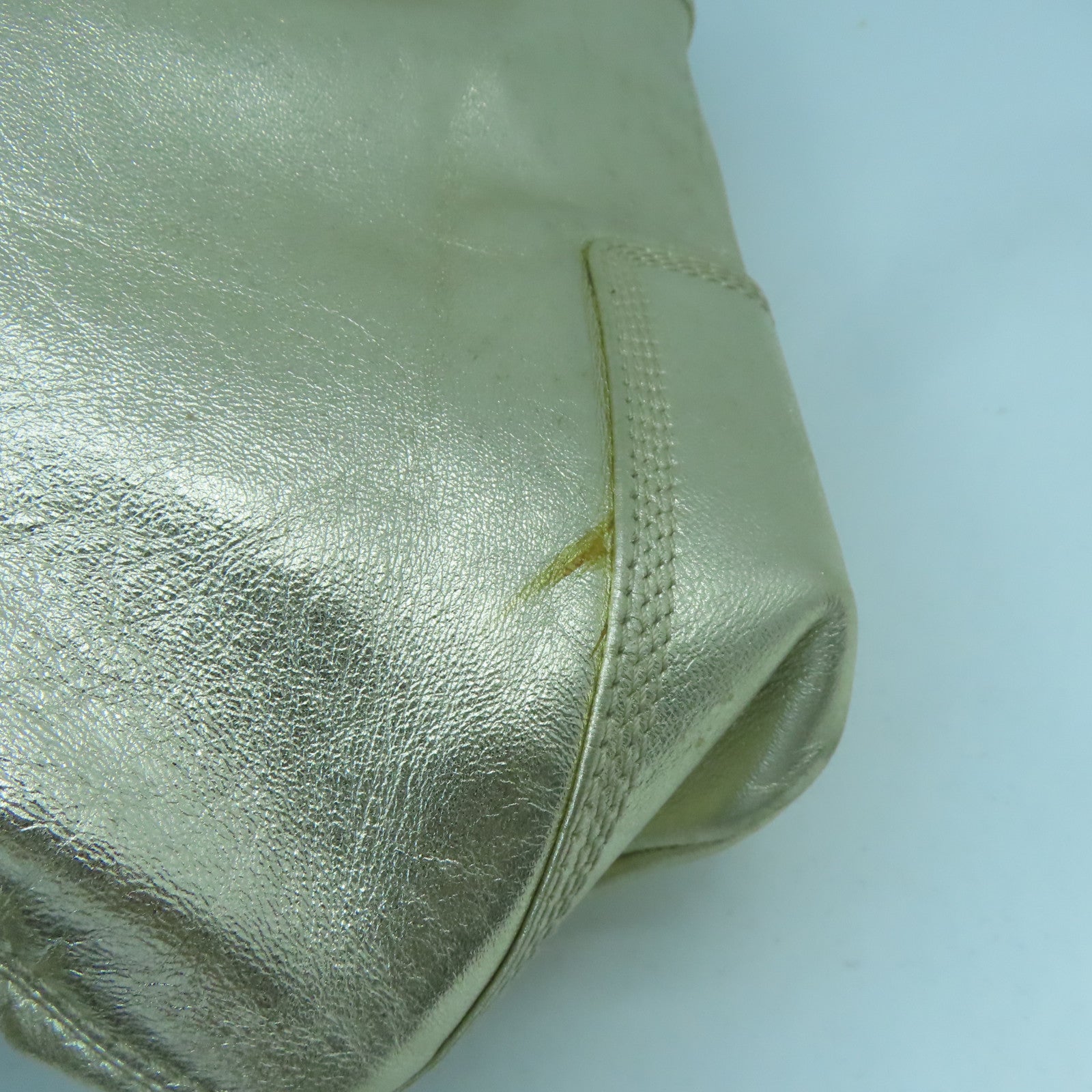 LOEWE 羊皮皮革Hand Bag金扣手挽袋金色