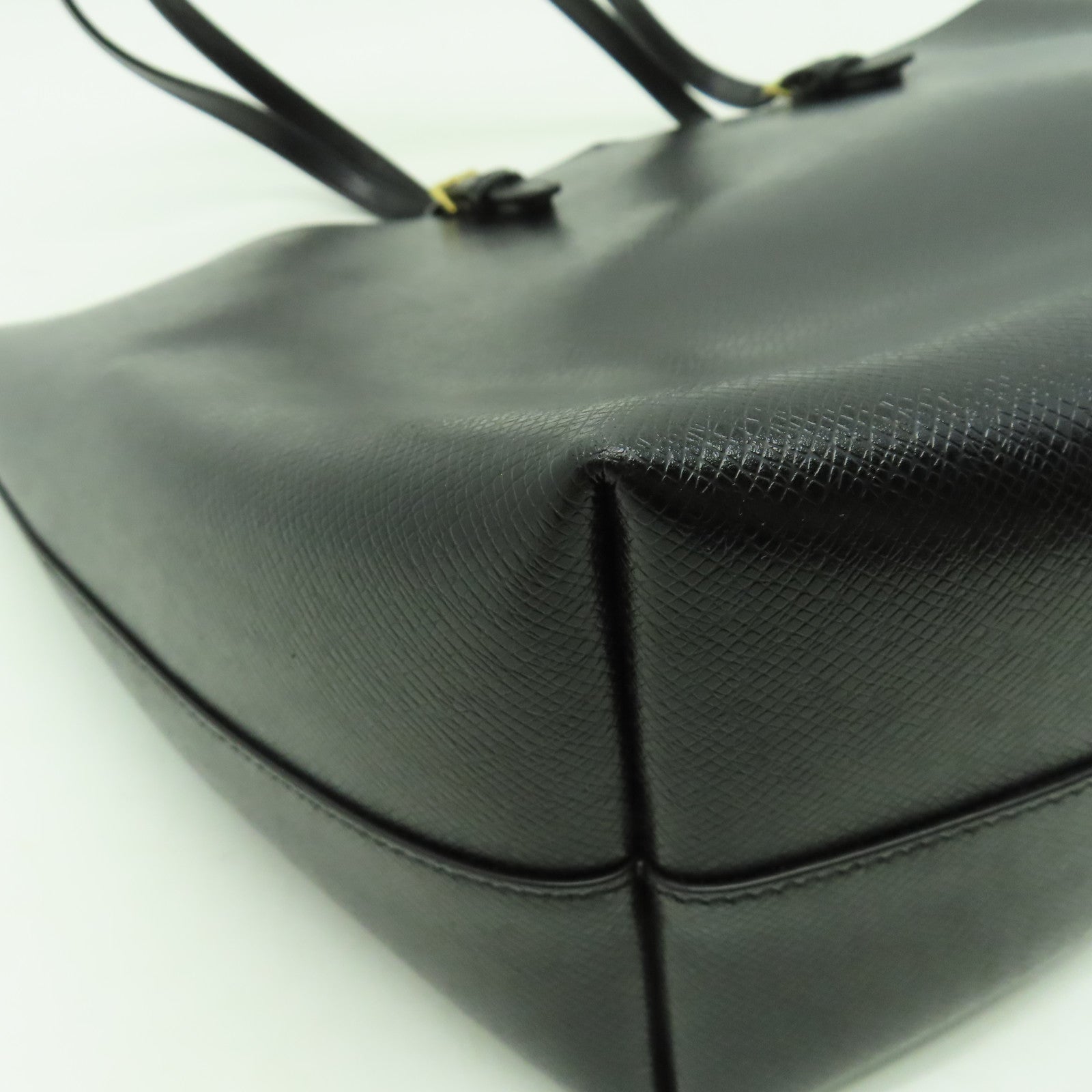 SAINT LAURENT 牛皮皮革Tote Bag金扣手挽袋黑色