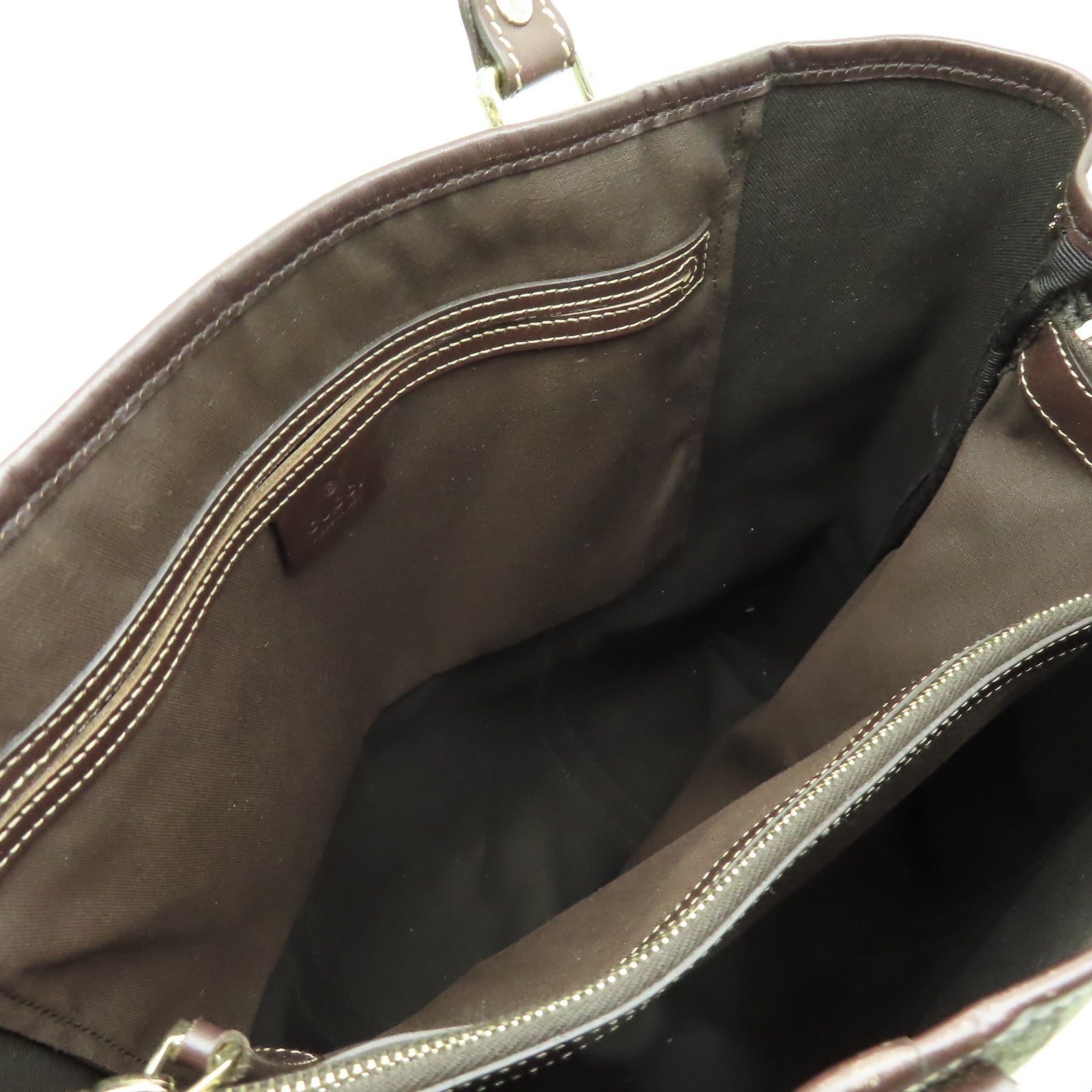 GUCCI 塗層帆布Tote Bag金扣手挽袋棕色