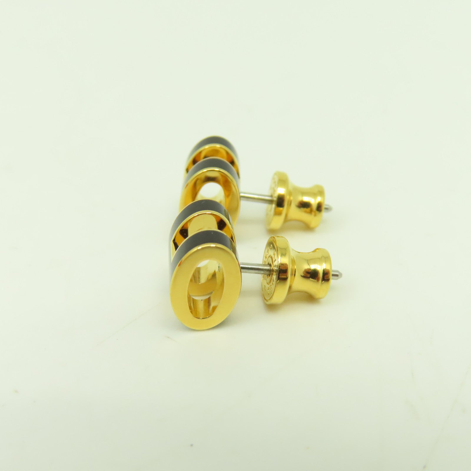 HERMES 金屬Mini Pop H Earrings耳環黑色/金色