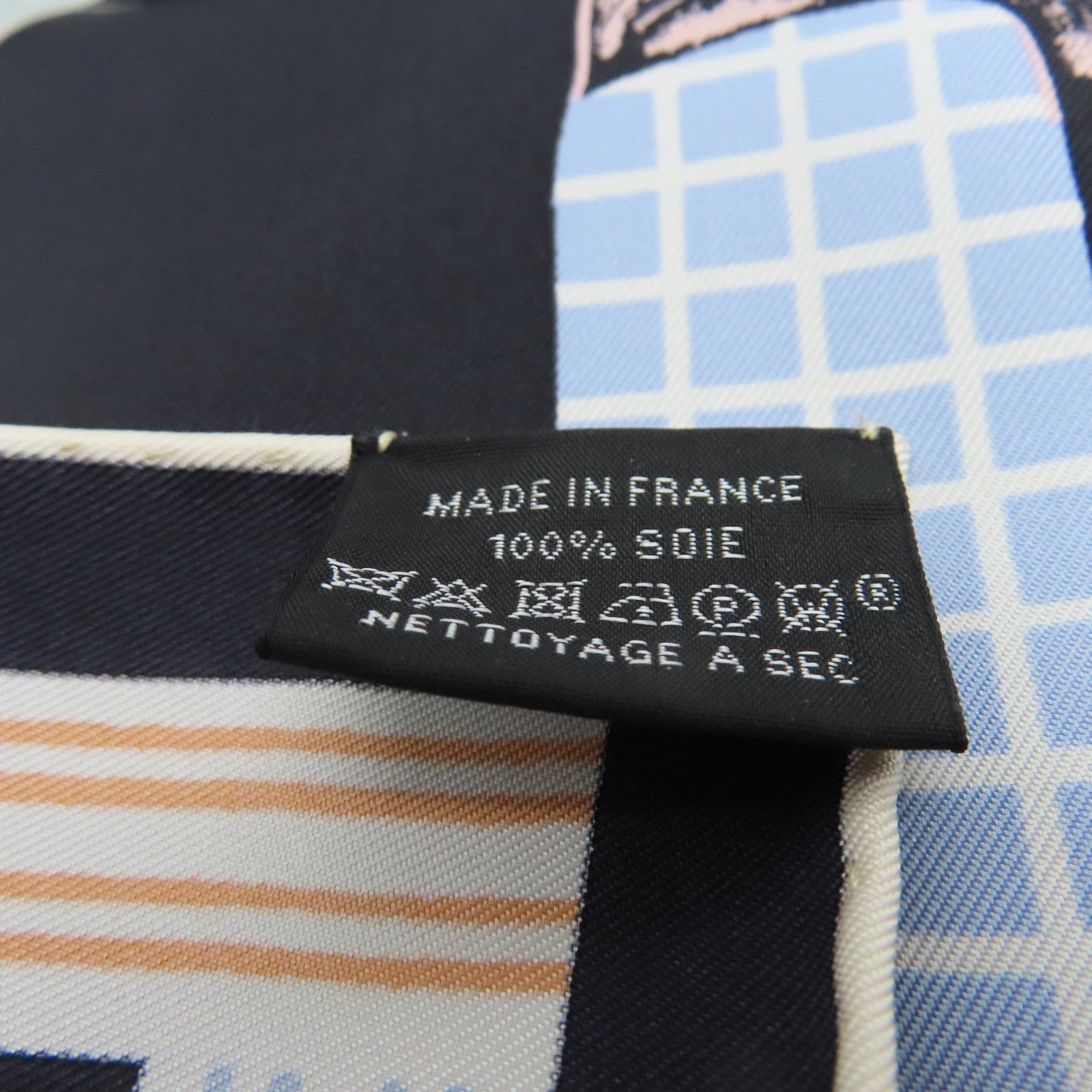 HERMES Silk Scarf Black