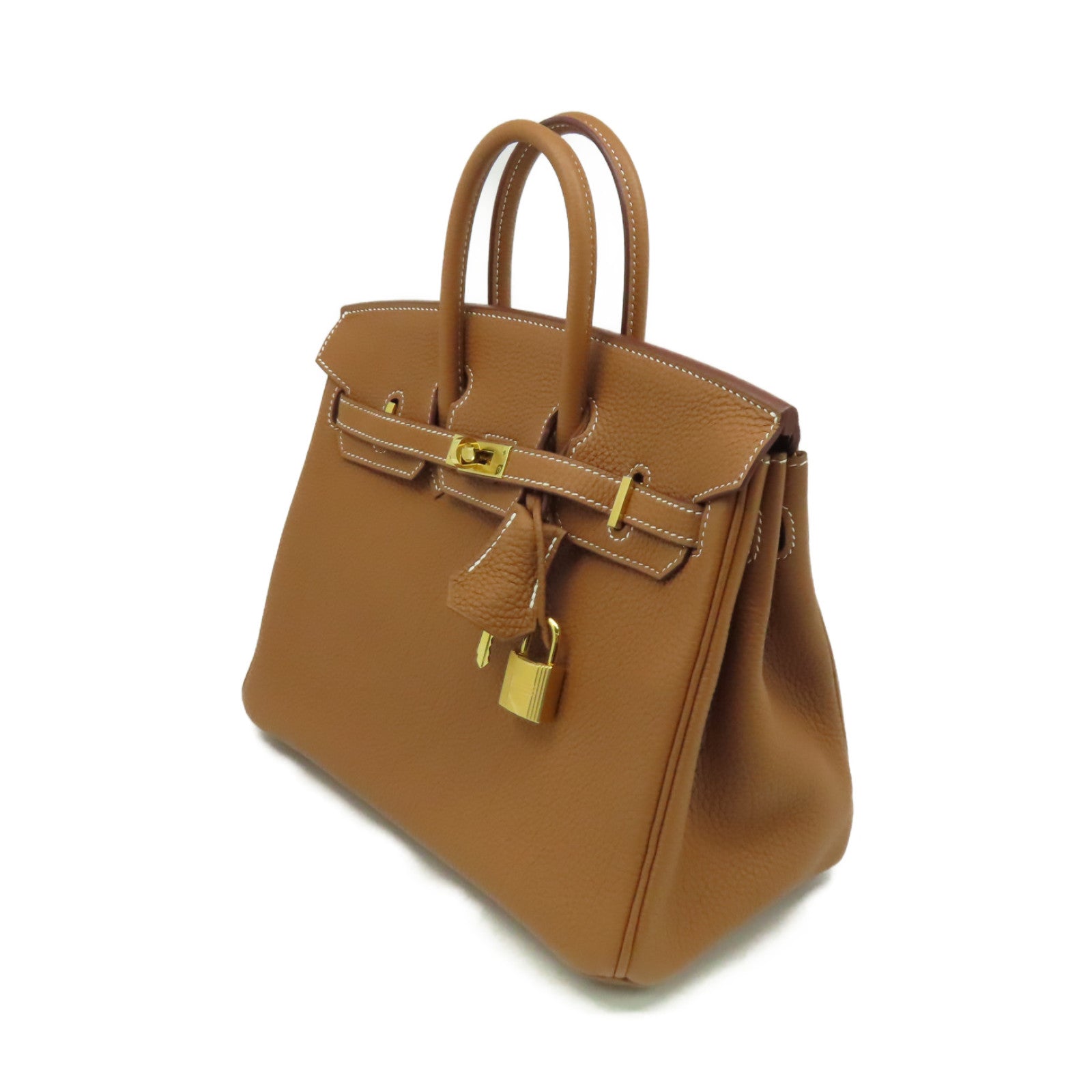 HERMES Togo皮革Birkin 25 Handbag金扣手挽袋Gold/經典駝色