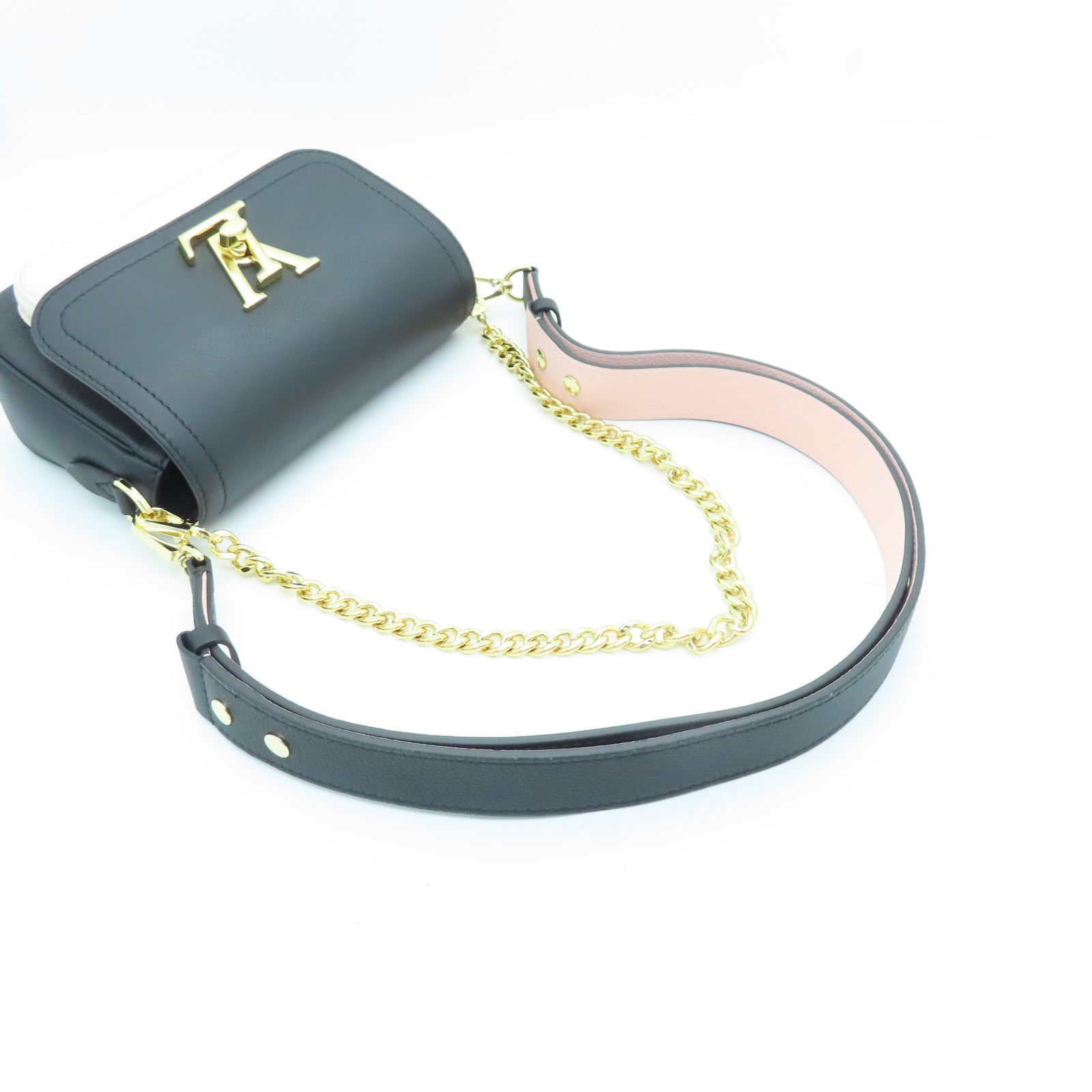 LOUIS VUITTON 牛皮皮革Lockme Tender金扣肩背袋黑色
