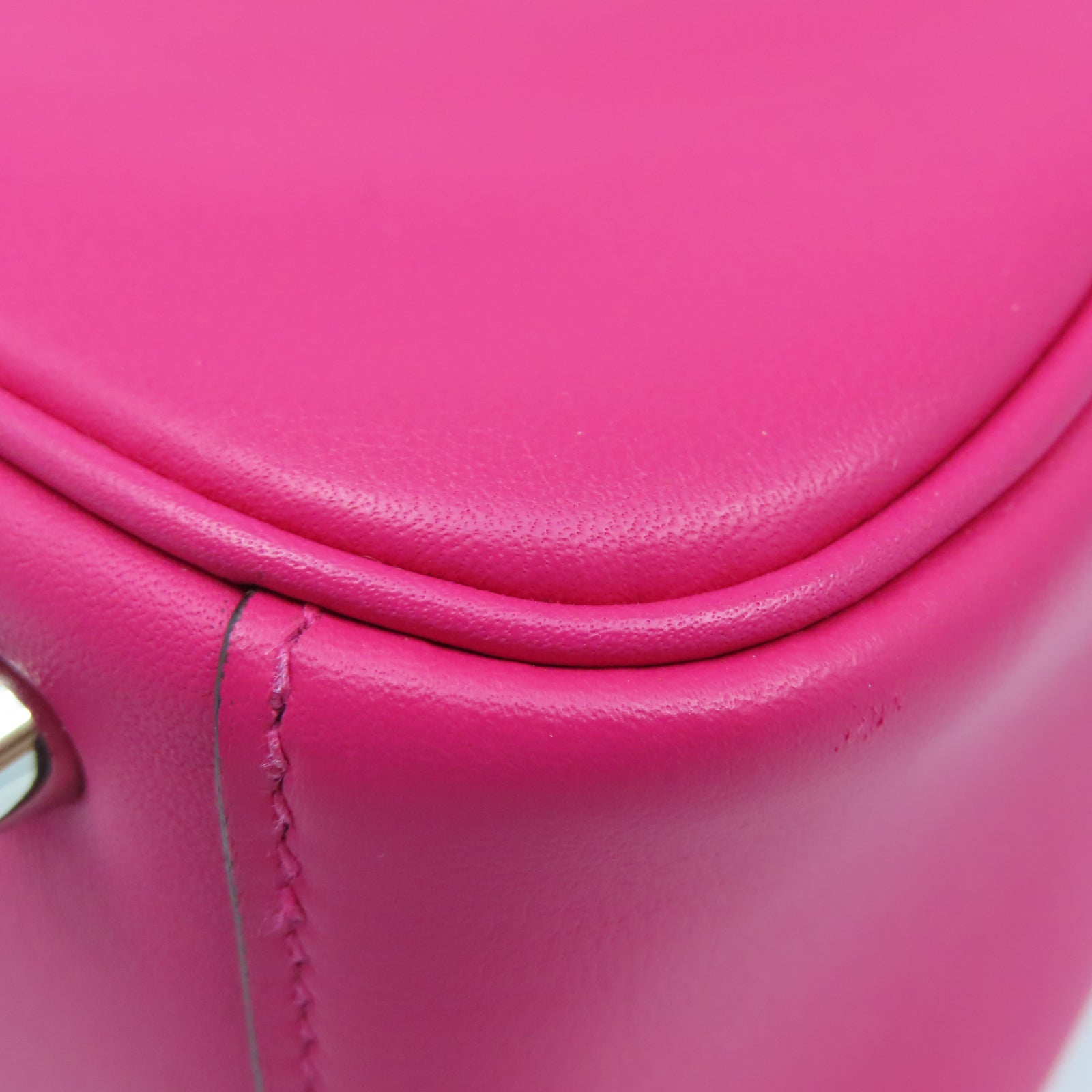 HERMES Veau Swift皮革Mini Lindy銀扣手挽肩背兩用袋粉紅色