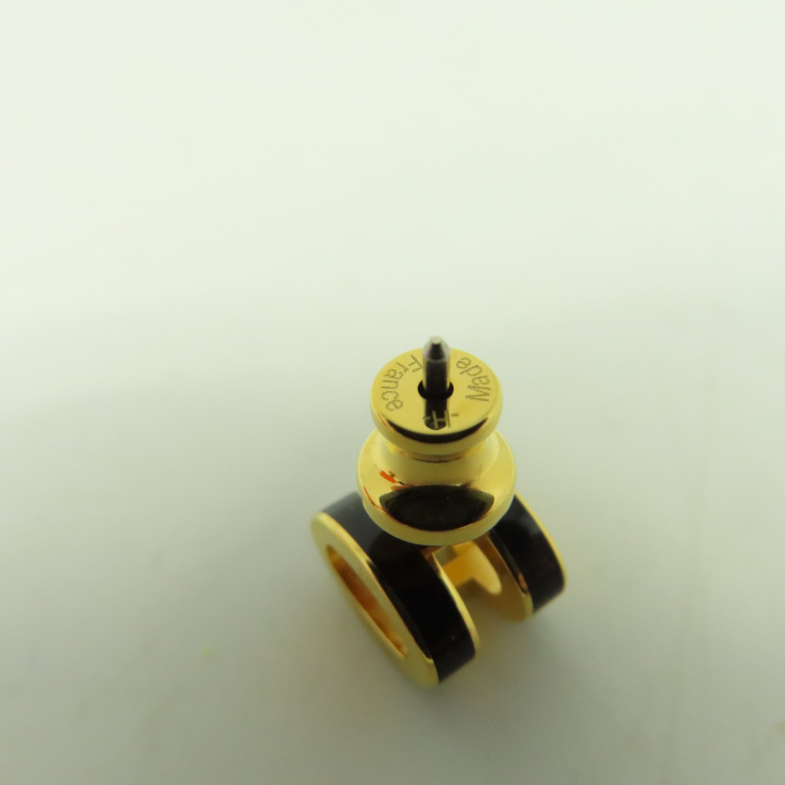 HERMES 金屬Mini Pop H Earrings耳環黑色/金色