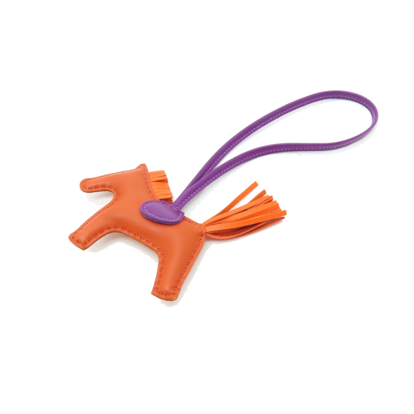 HERMES Veau Swift Leather Rodeo PM Charm Orange/Purple