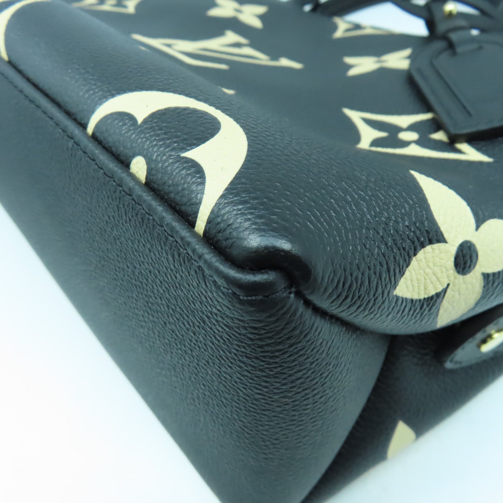 LOUIS VUITTON Monogram Empreinte Petit Palais金扣手挽肩背兩用袋黑色/米色