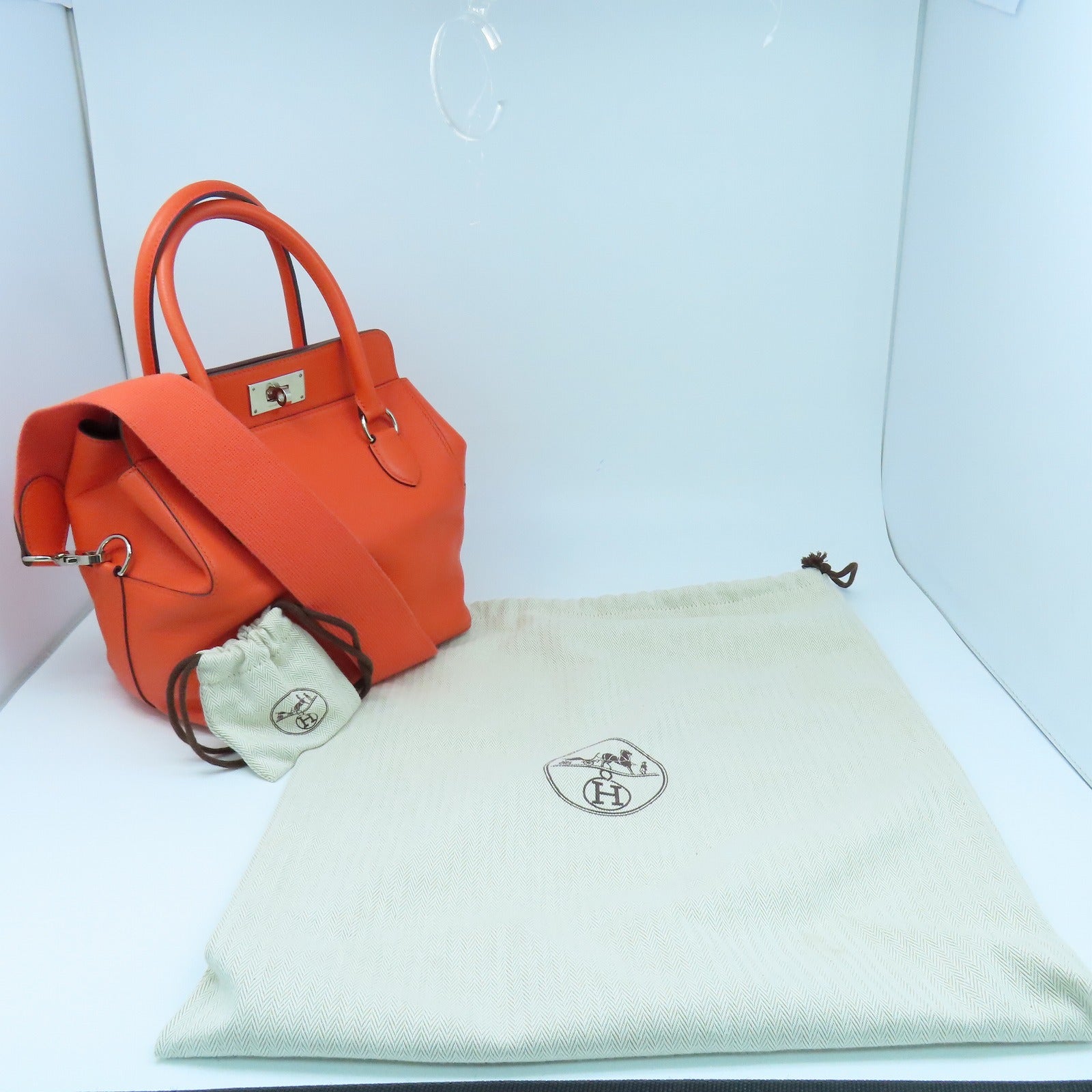 HERMES Evercolor Toolbox 20 Silver Buckle Shoulder Bag